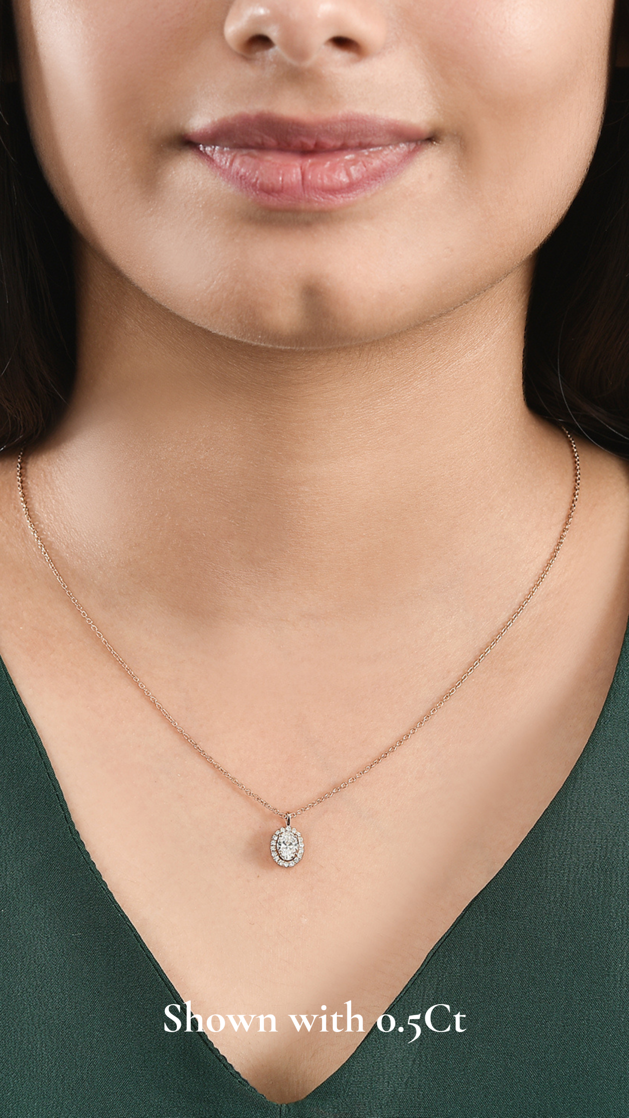 Coralina Halo Oval Solitaire Pendant