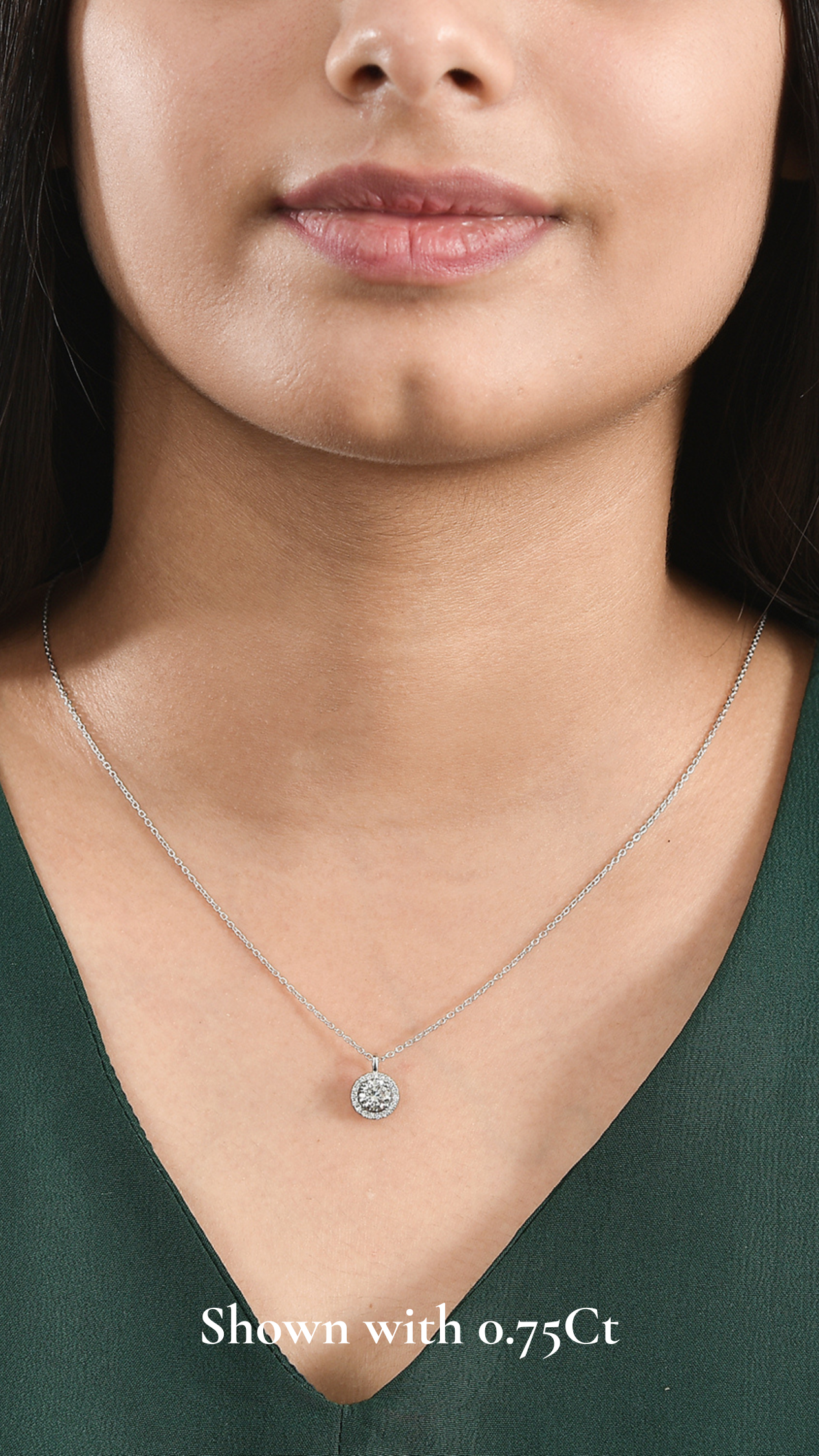 Coralina Halo Round Solitaire Pendant