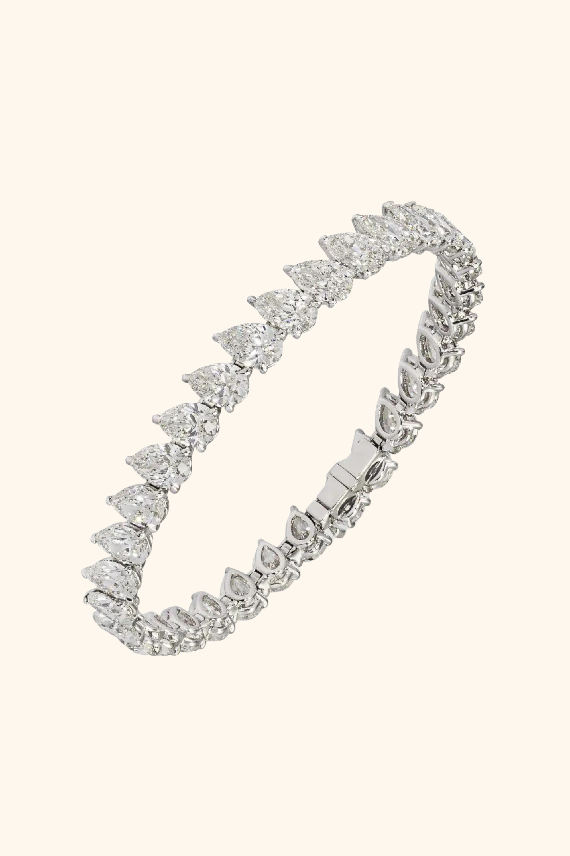 Adjacent Pear Solitaire Tennis Bracelet