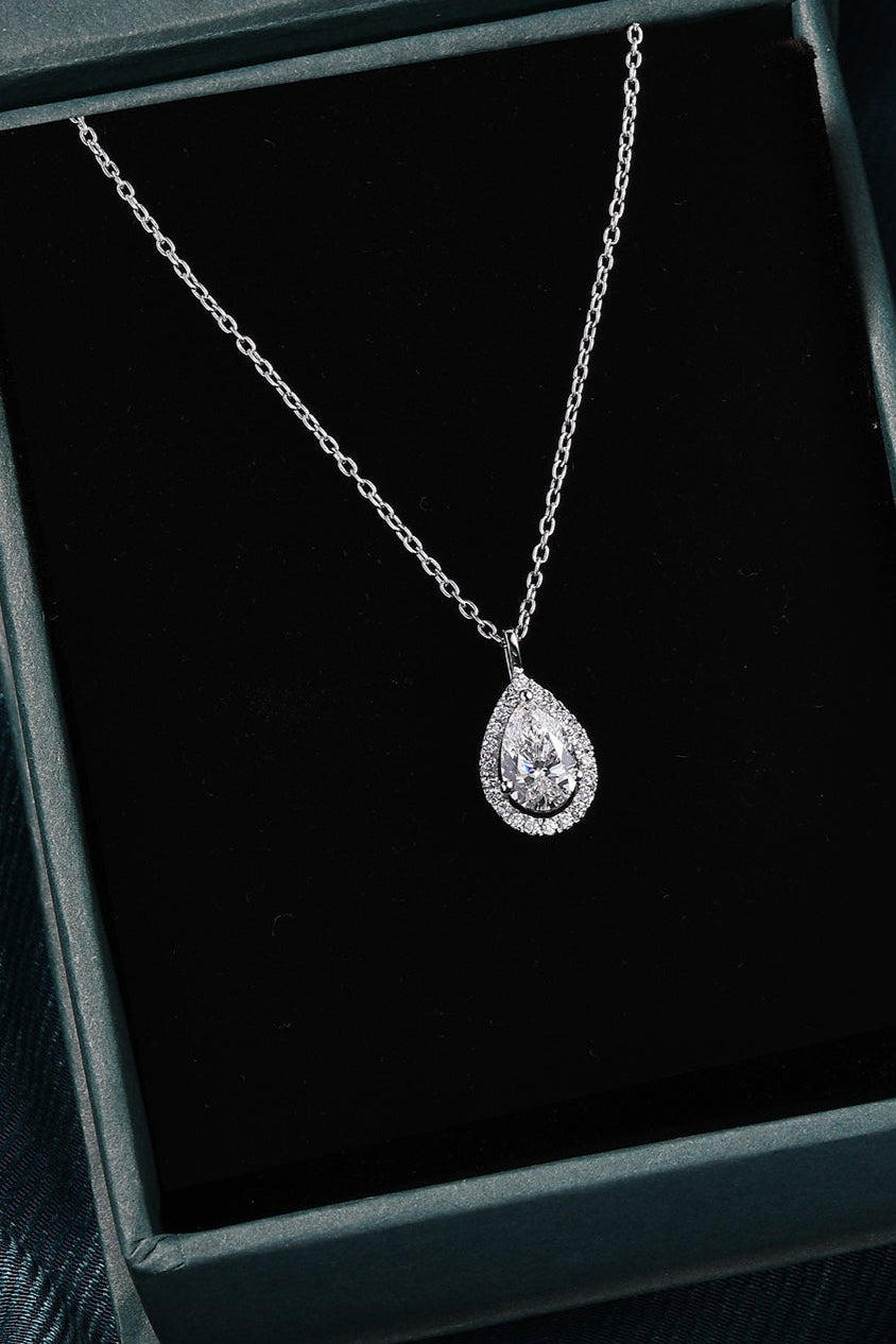 Coralina Halo Pear Solitaire Pendant