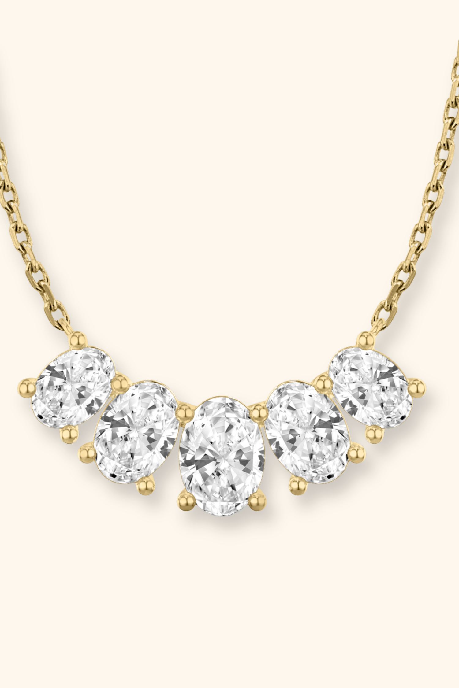 Stella Arc Pendant with Oval Diamonds