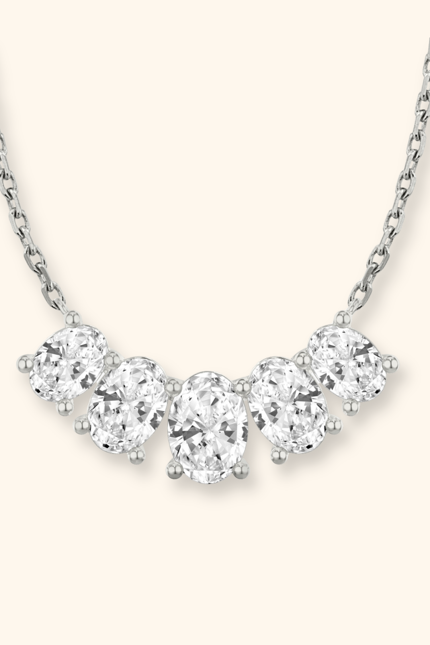 Stella Arc Pendant with Oval Diamonds