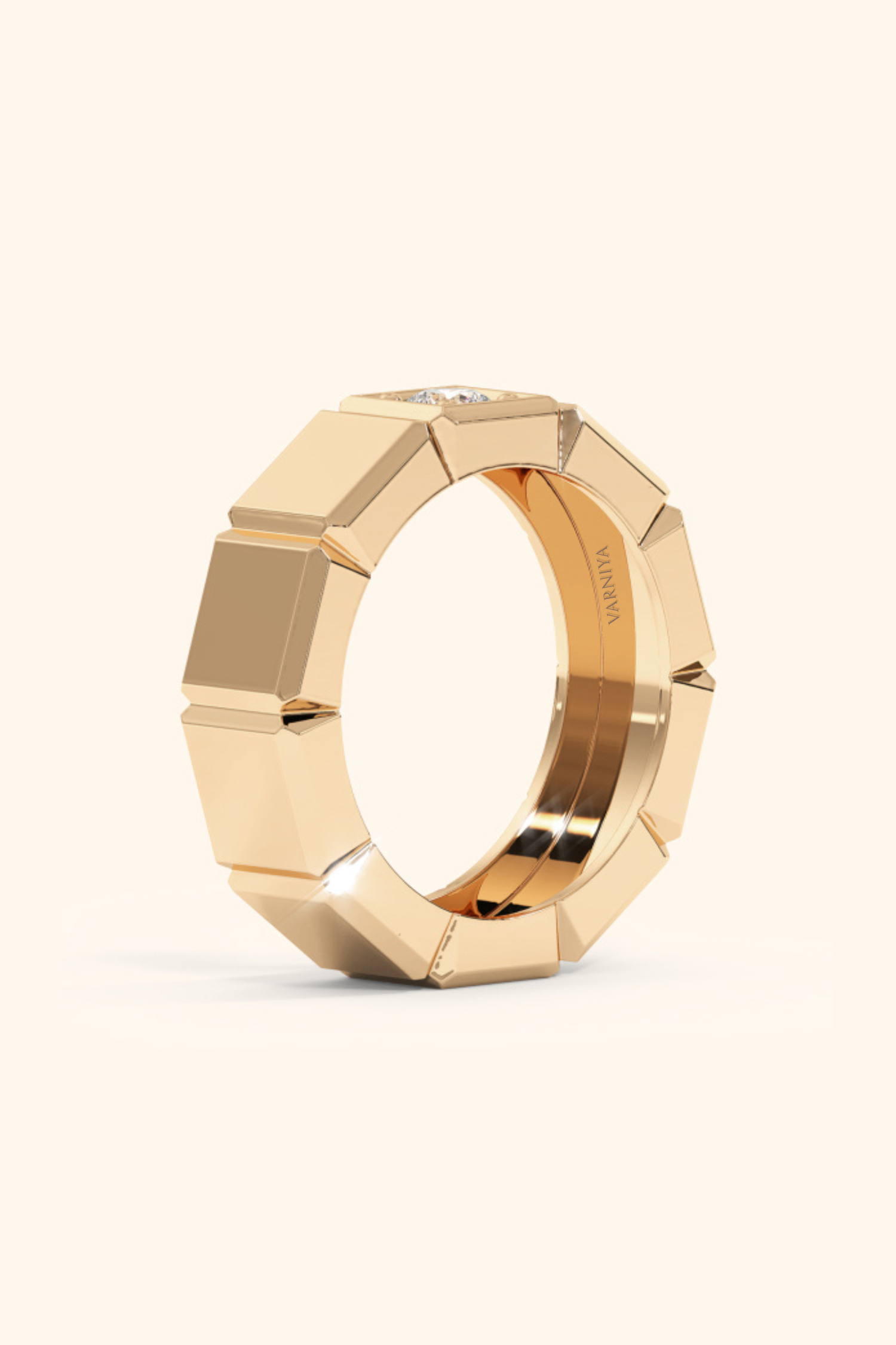 Honor Band with Round Solitaire