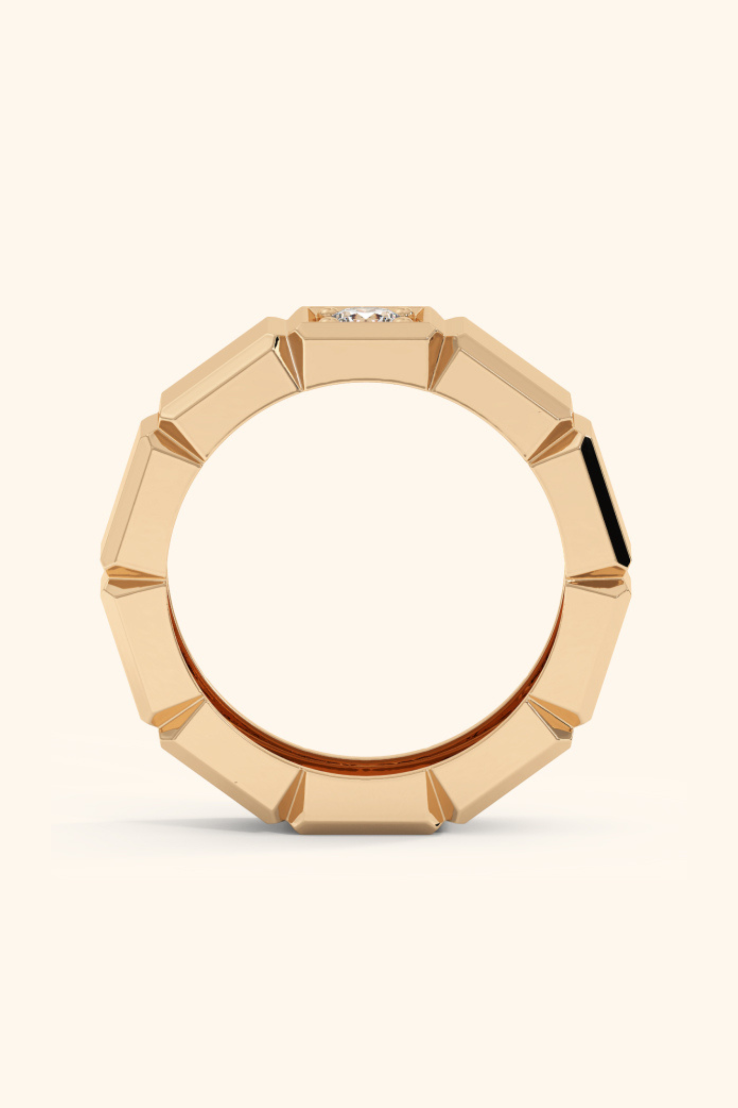 Honor Band with Round Solitaire