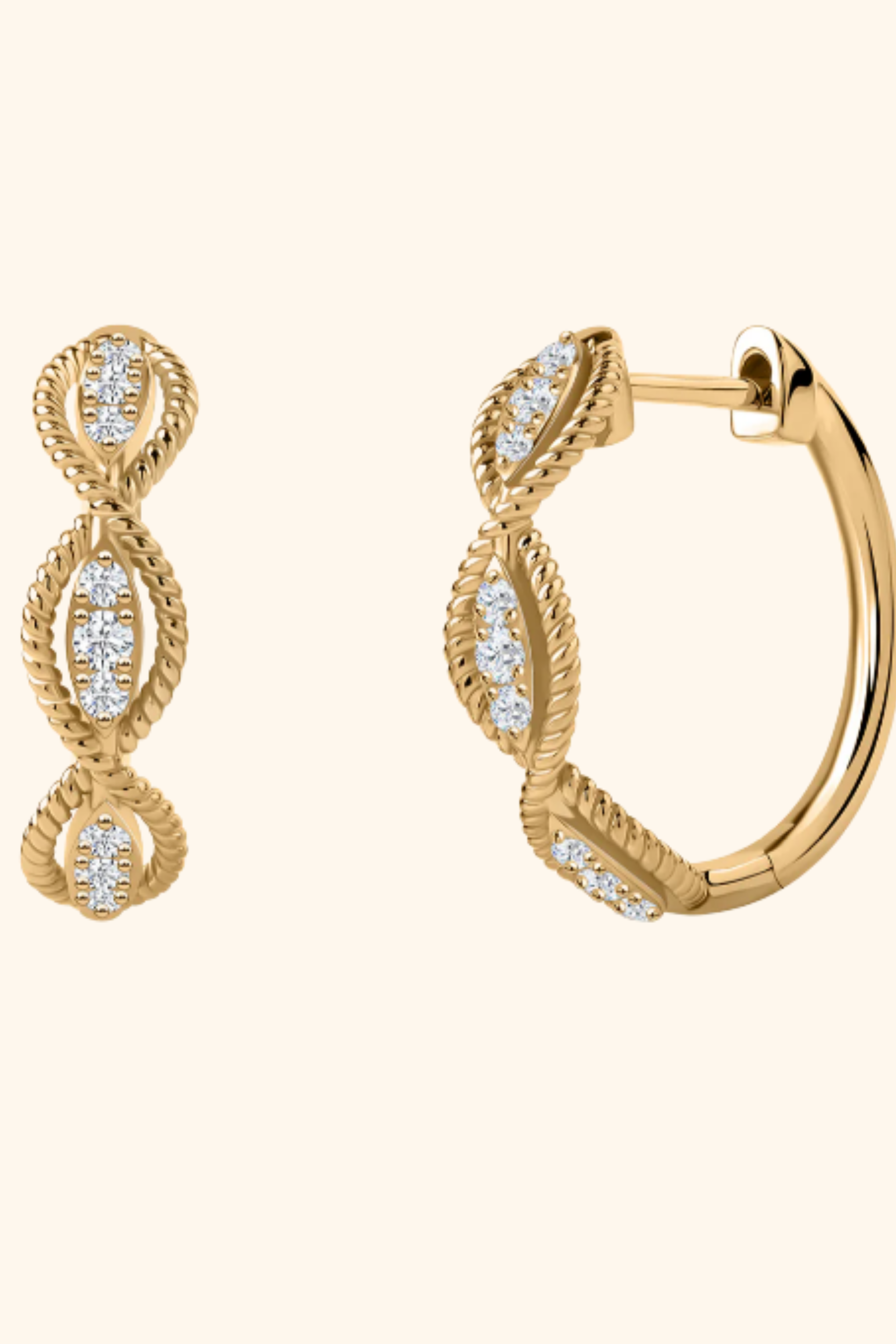 The Twisted Marquise Hoops