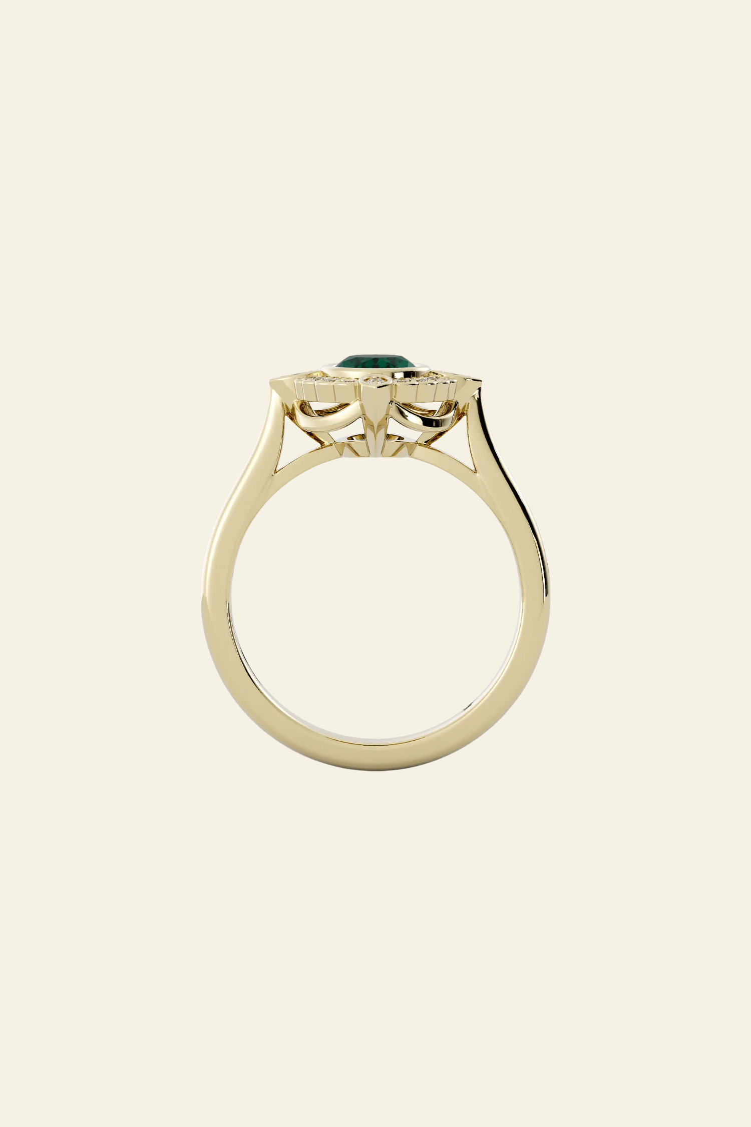 Theodora Emerald Halo Ring
