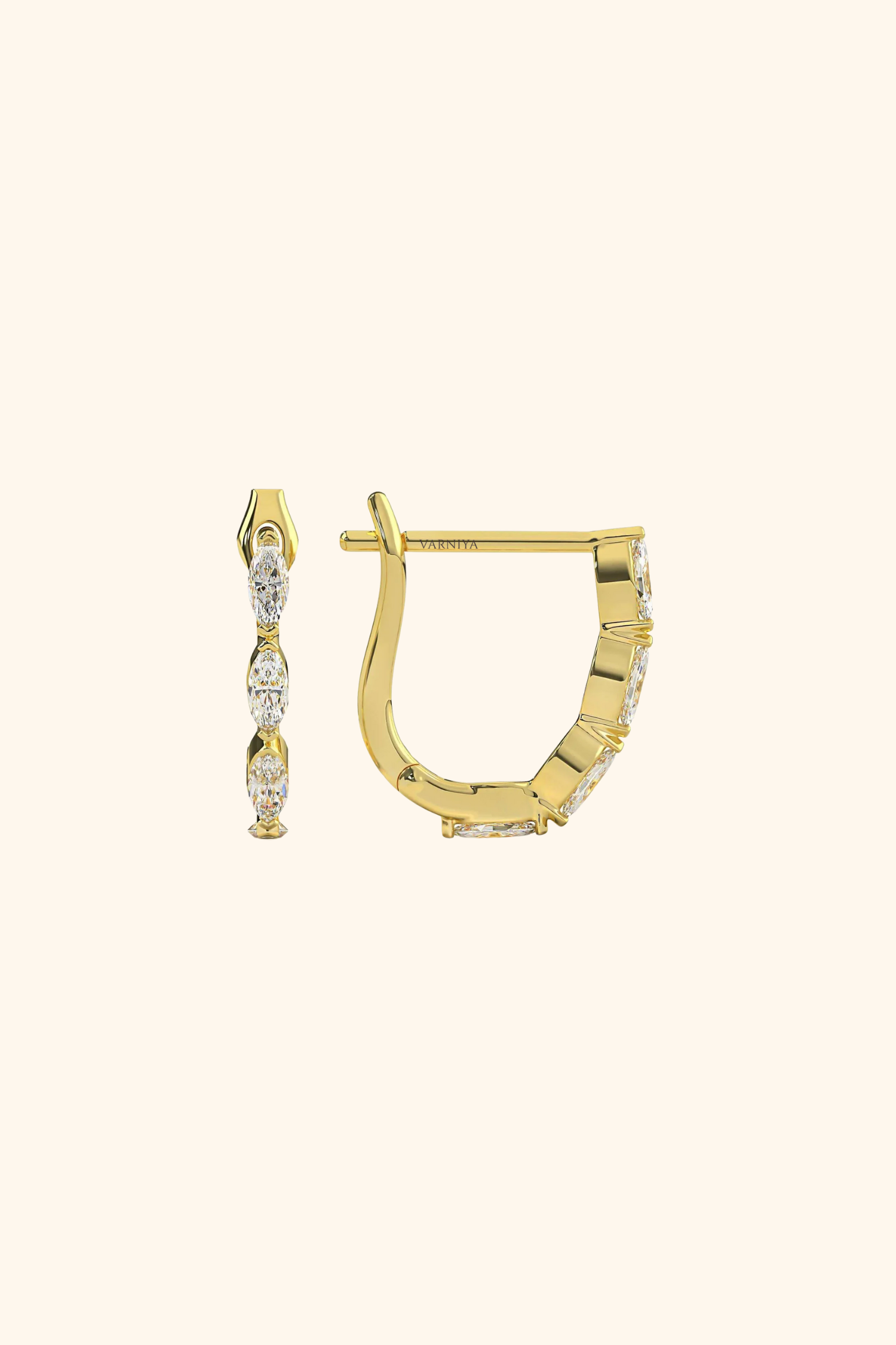 18K Gold Plated Lila Diamond Earrings