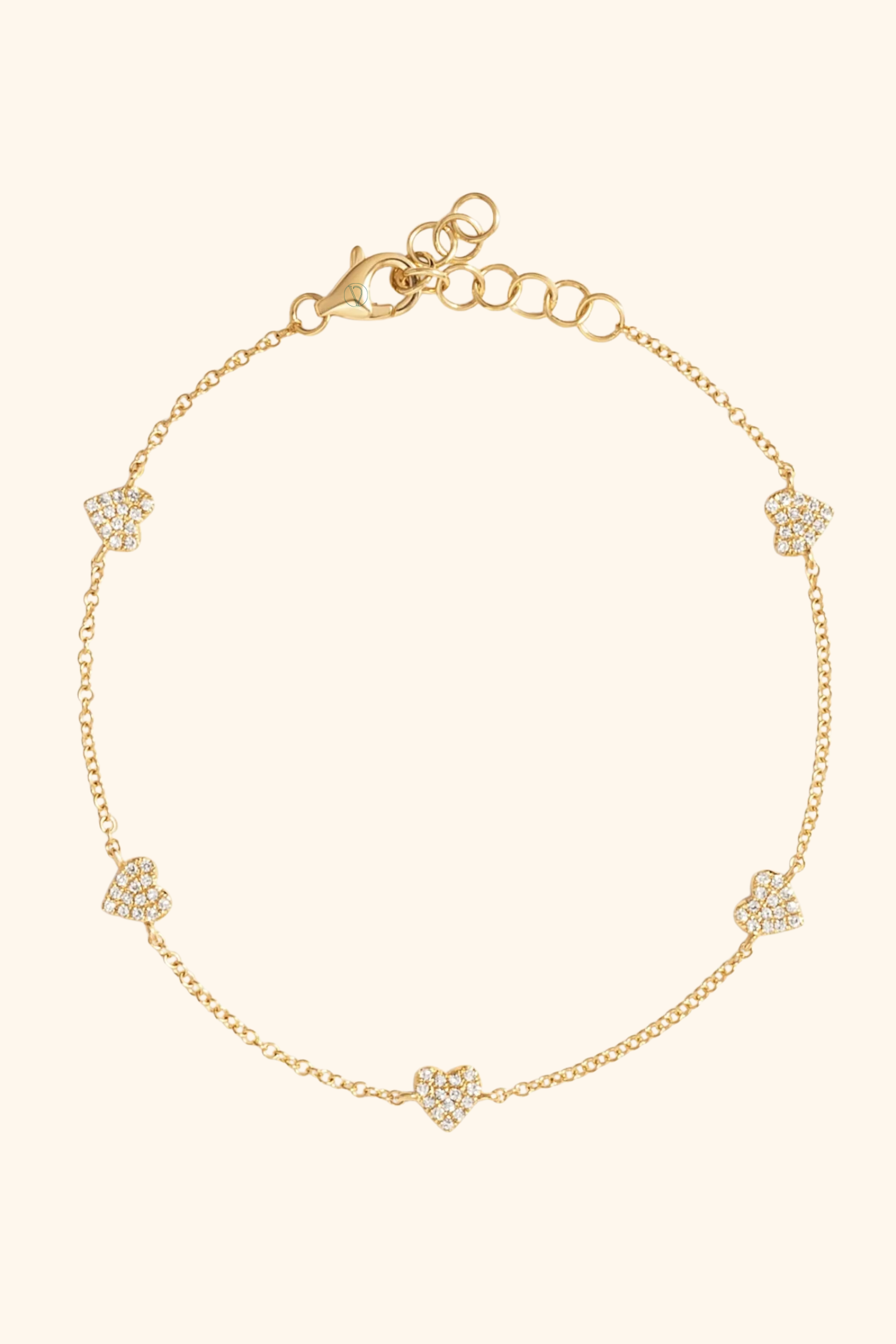 Pavé Heart Station Bracelet