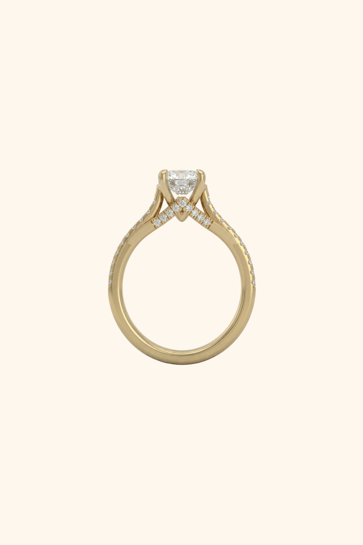 2.01 Ct Valentina's Radiance Studded Basket Pave Ring in Ring Size 14