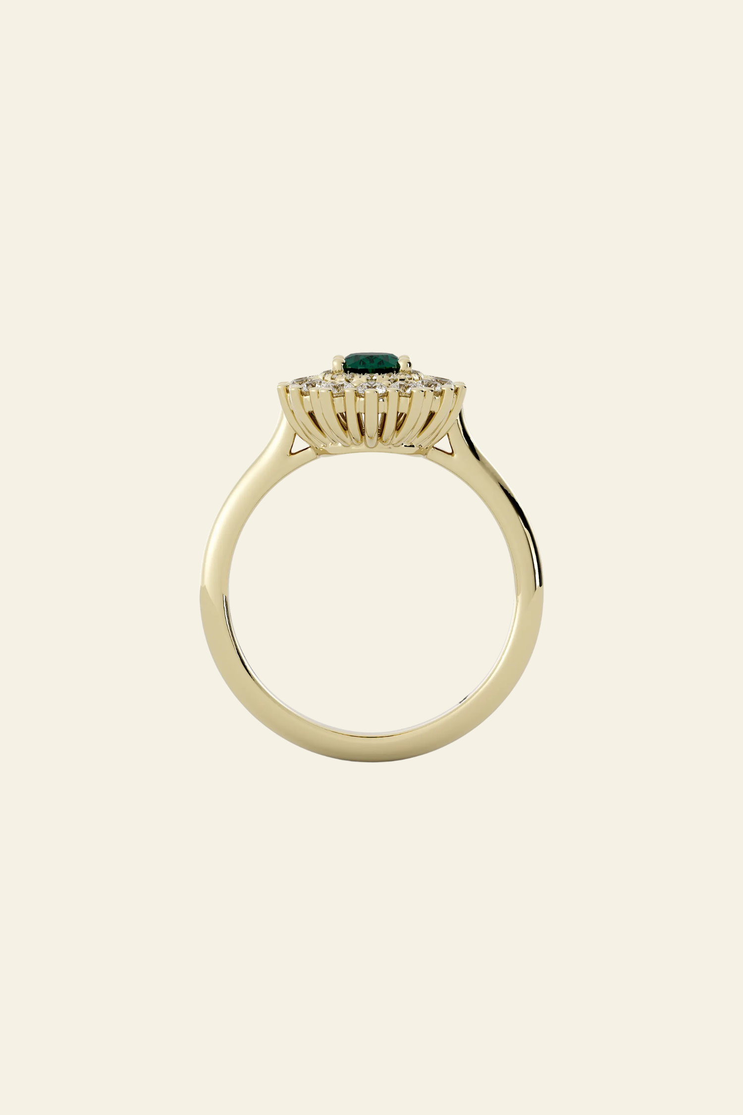 Victoria Emerald Halo Ring