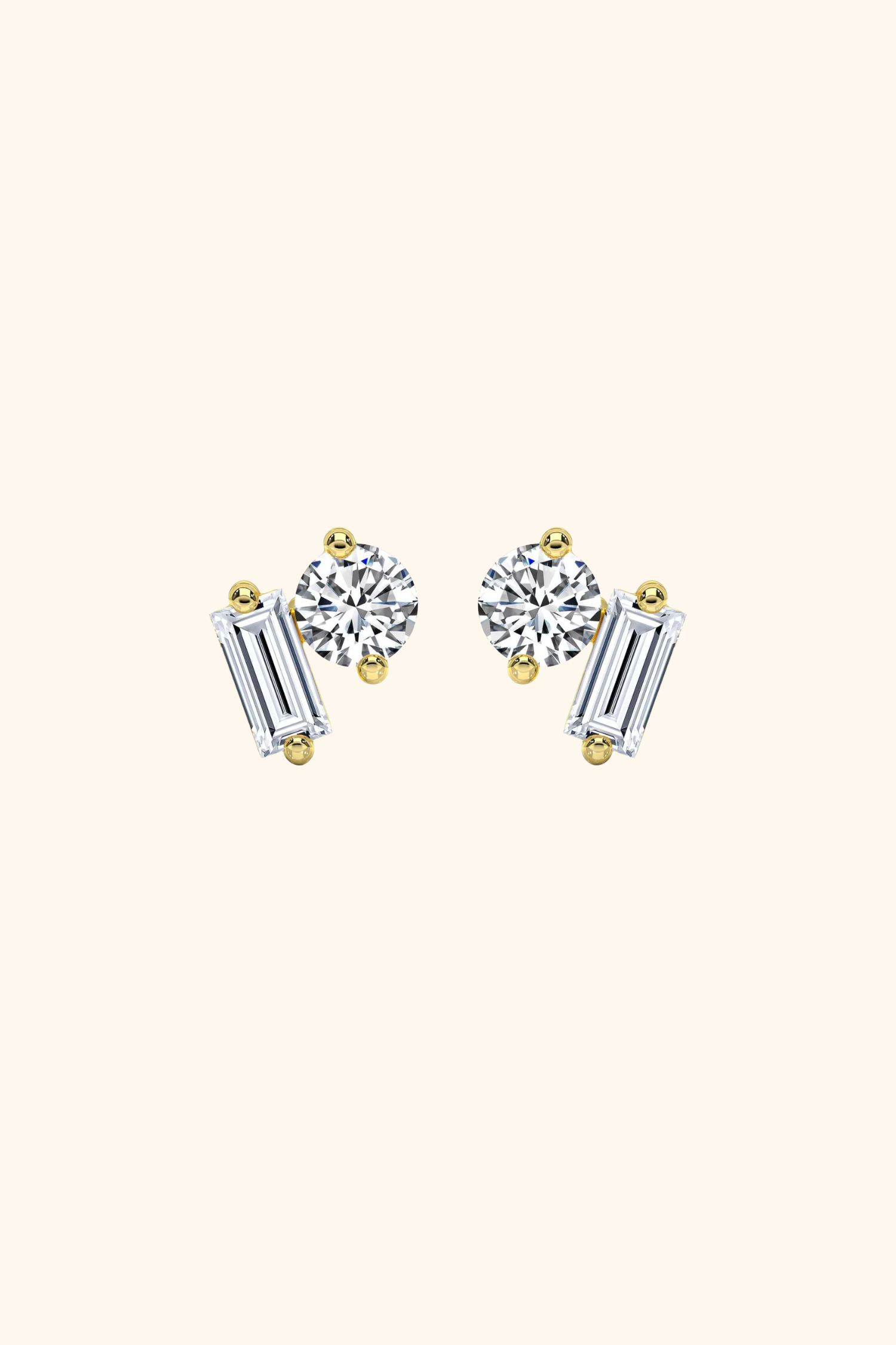 18K Gold Plated Signe Diamond Earrings