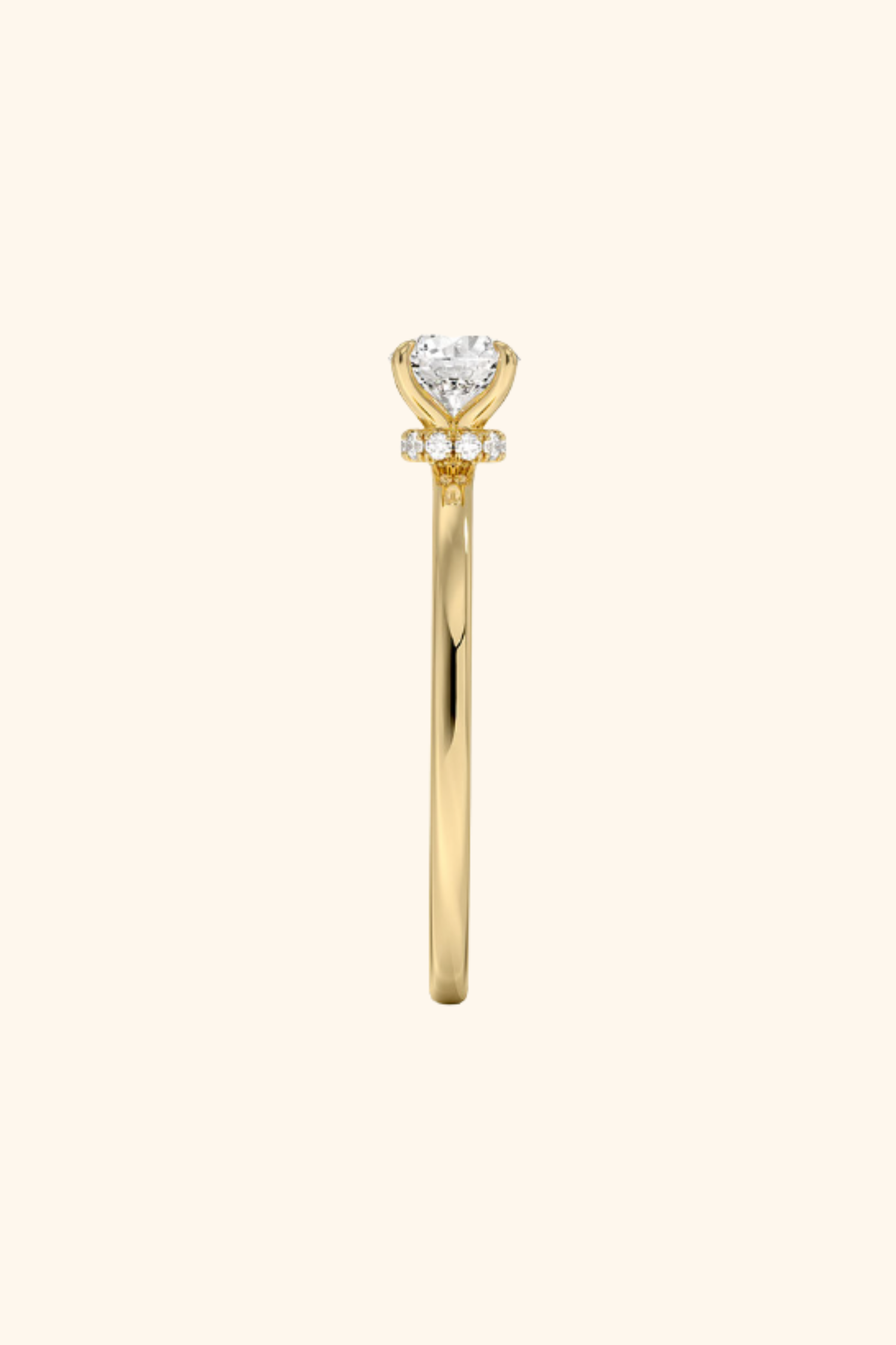 0.30Ct Nelly Hidden Halo Ring with a Round Brilliant Solitaire in Ring Size 6
