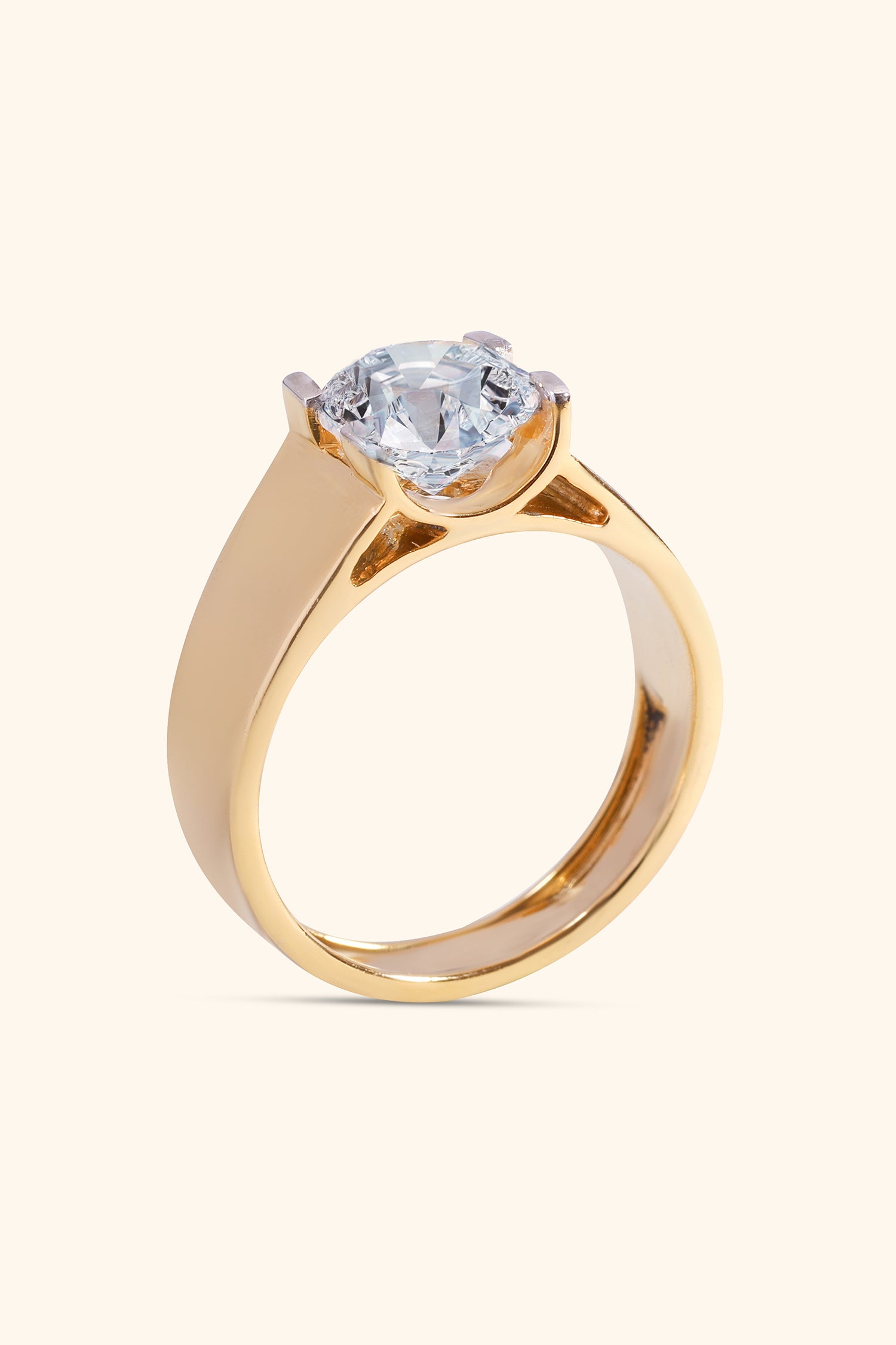 Valour Men's Band with a Round Solitaire