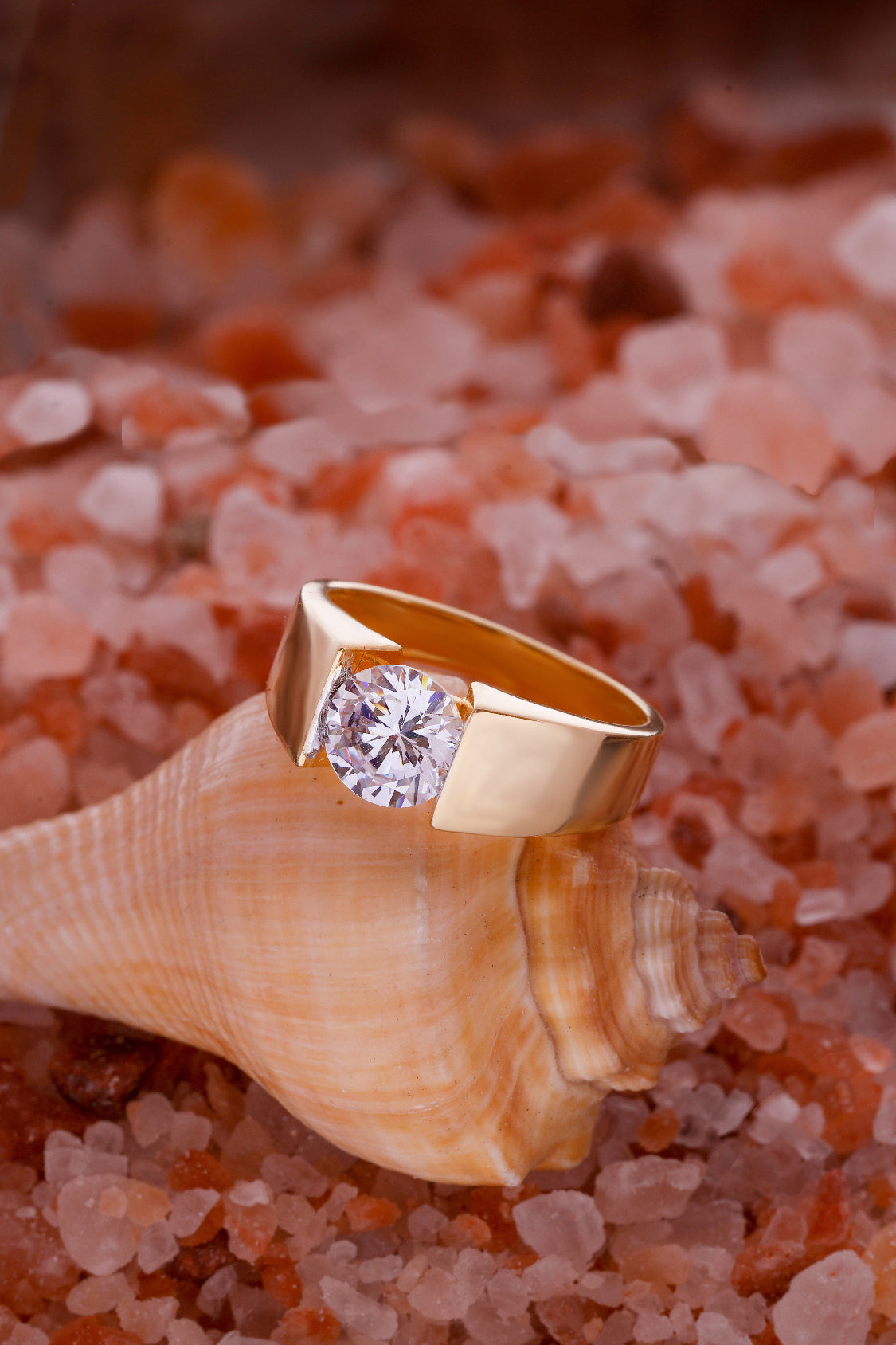 Emblem Men's Band with a Round Solitaire