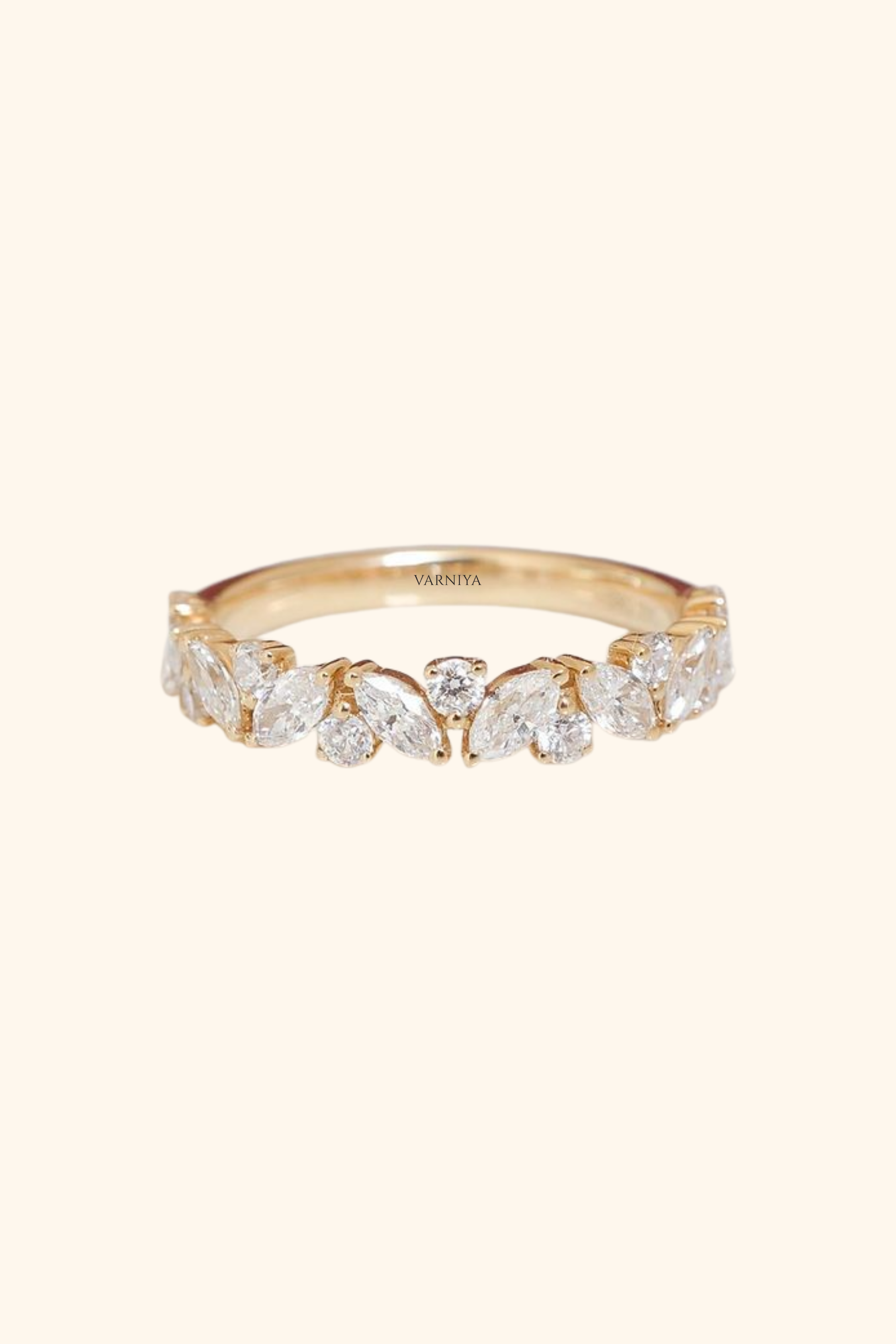 Lili Marquise and Round Wedding Band