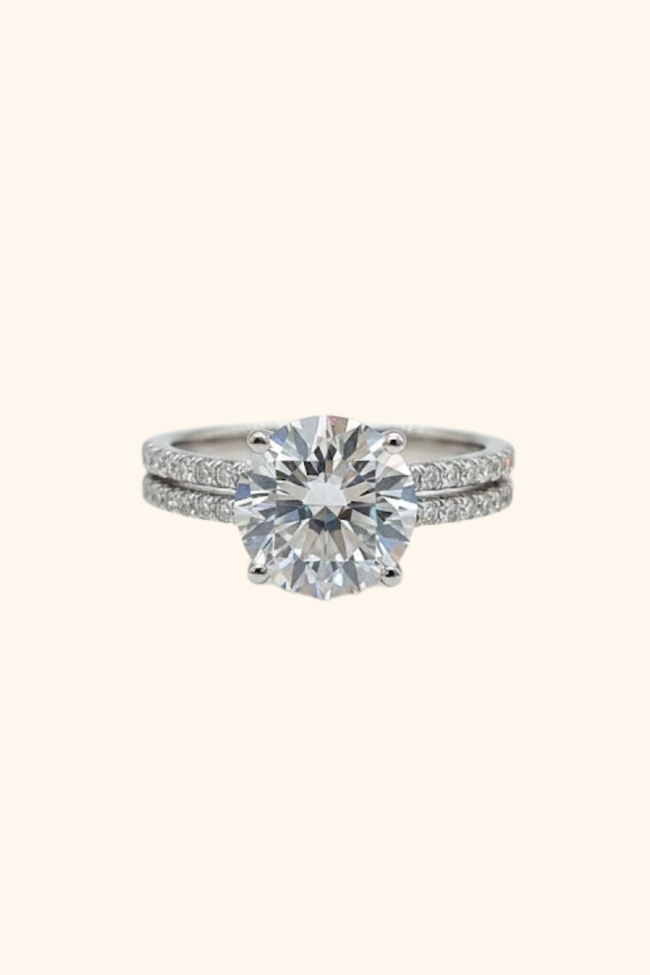 Alicia Round Brilliant Double Row Pavé Ring