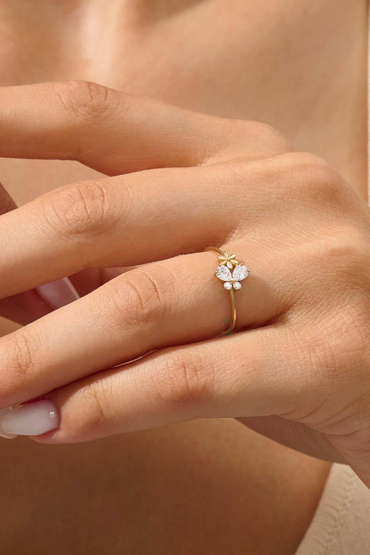 Butterfly Flower Ring