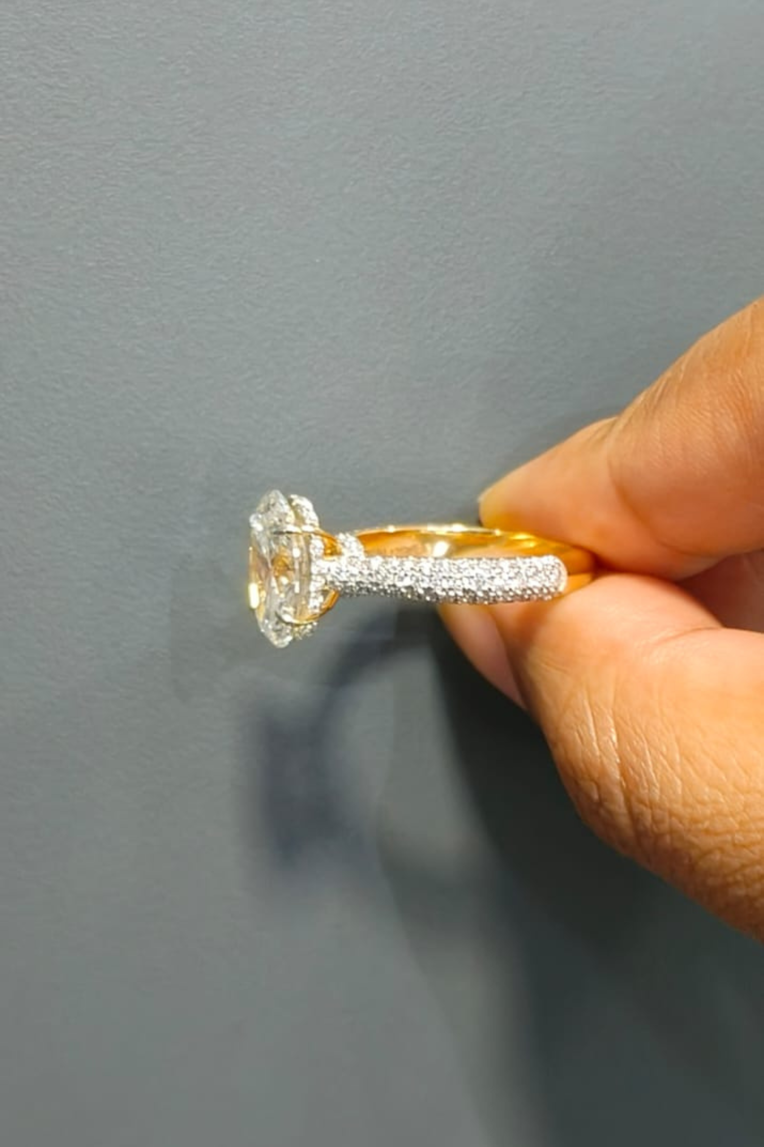 Christina 3 Carat Oval Solitaire Triple Pavé Ring