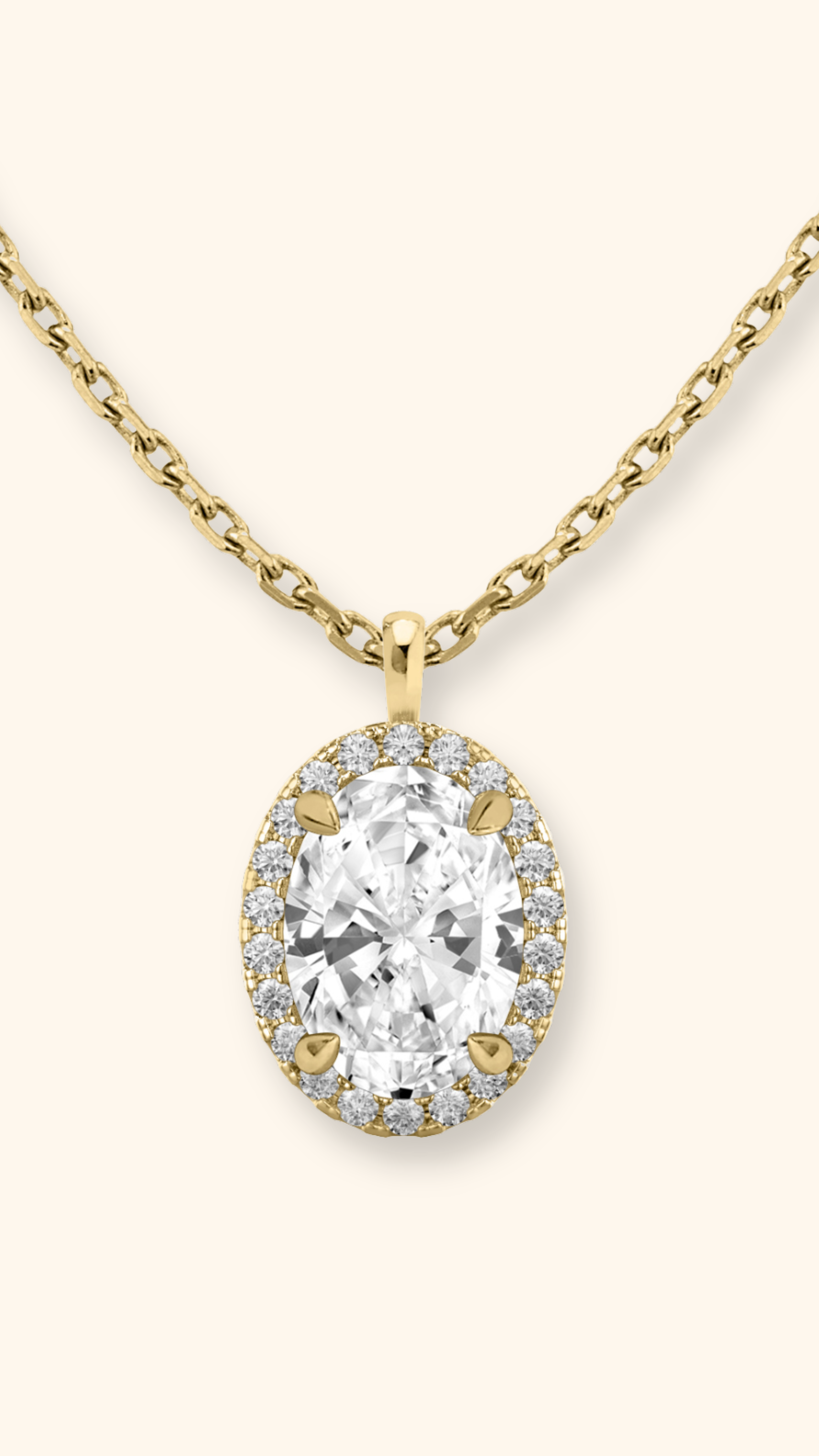 Coralina Halo Oval Solitaire Pendant