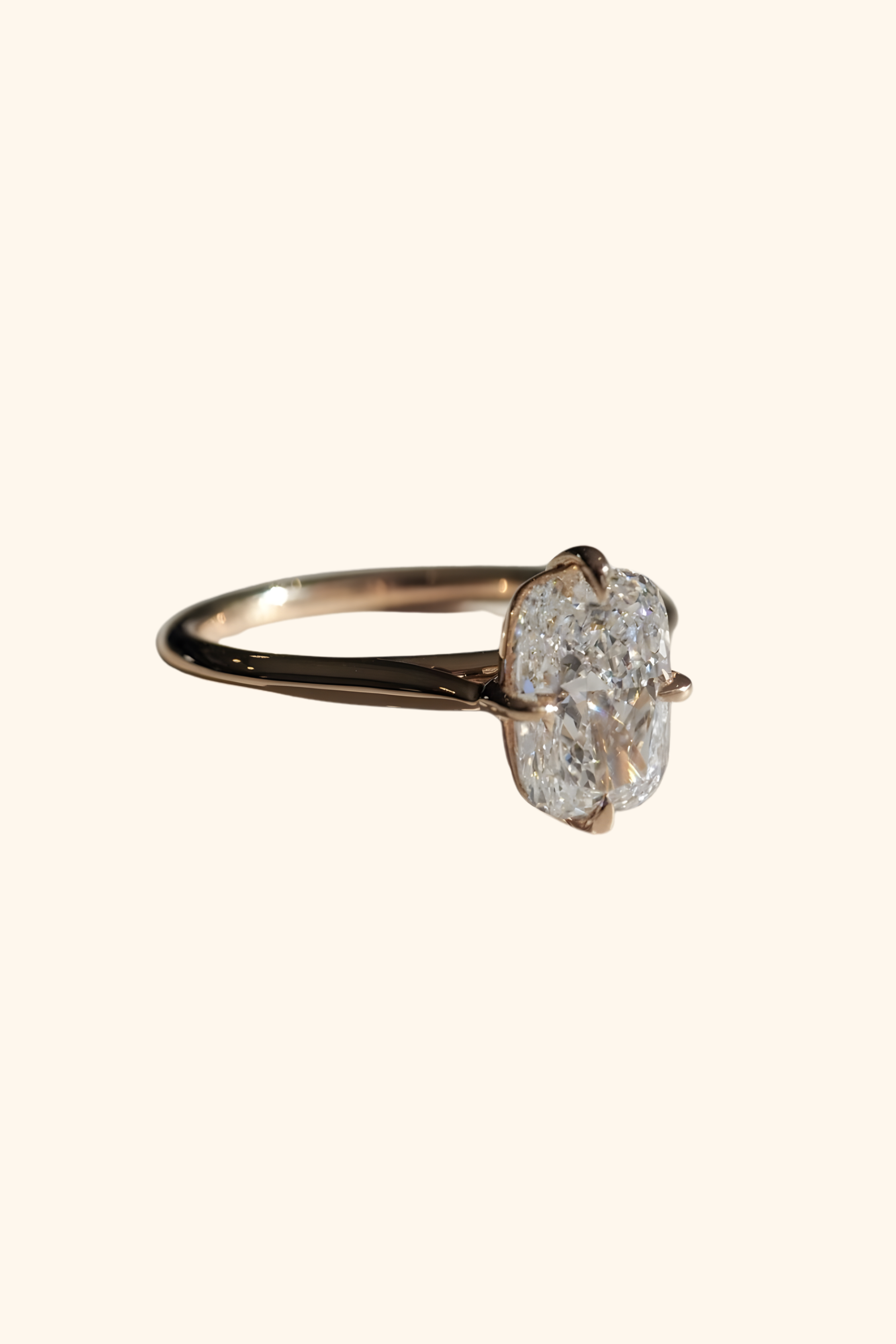 4.5Ct Elongated Cushion Solitaire Timeless Grace Ring