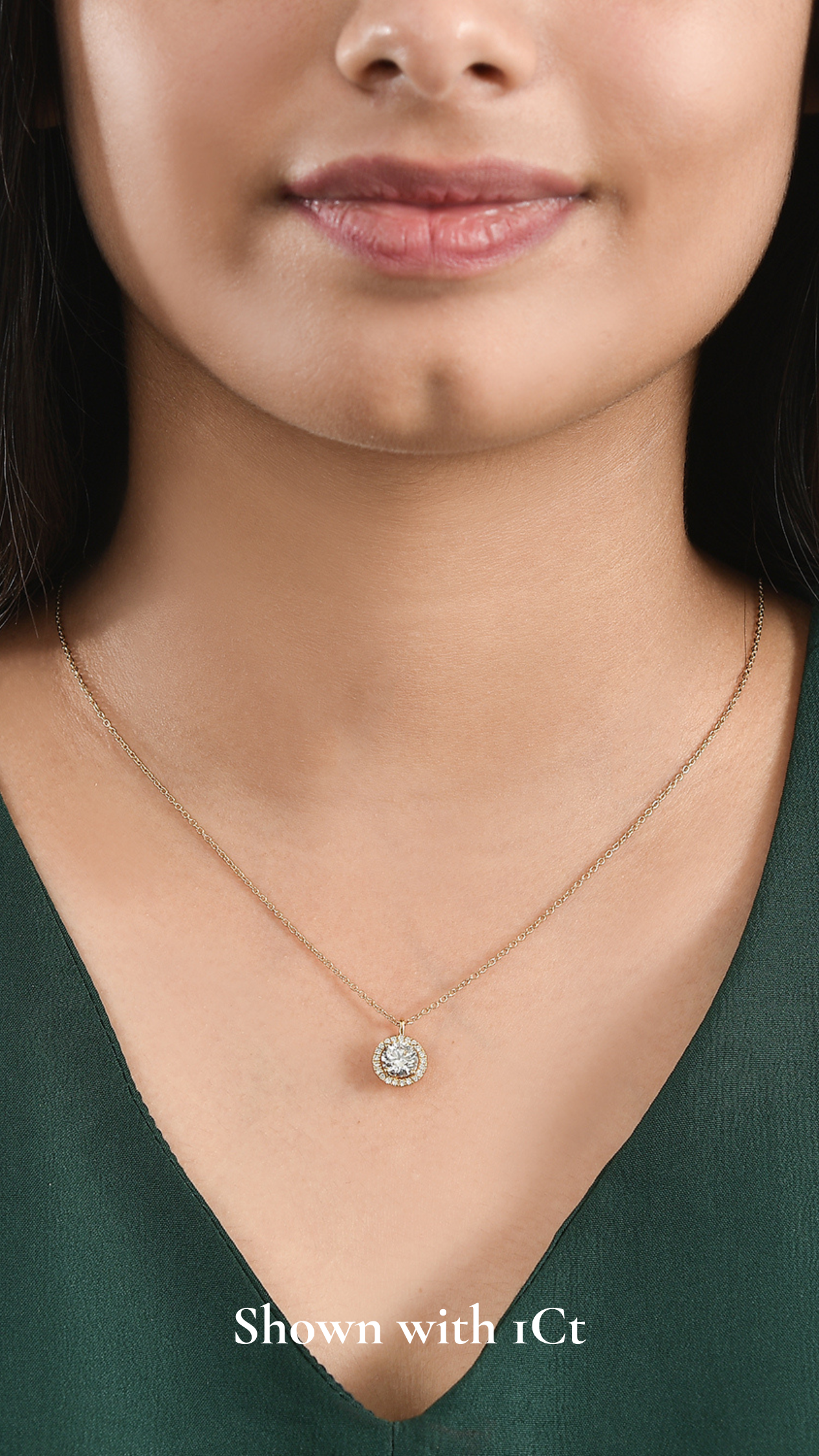 Coralina Halo Round Solitaire Pendant