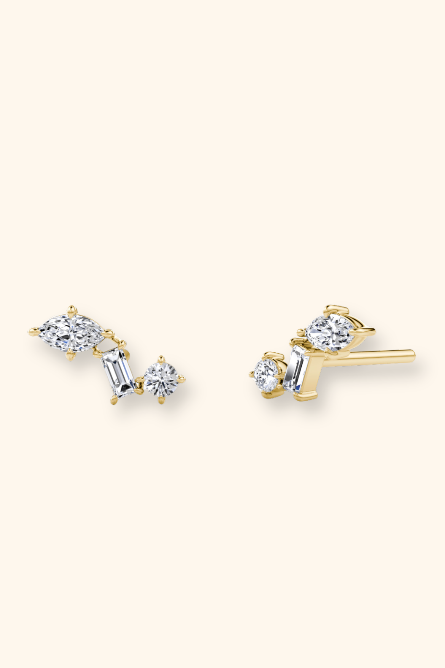 Valencia Three Stone Studs