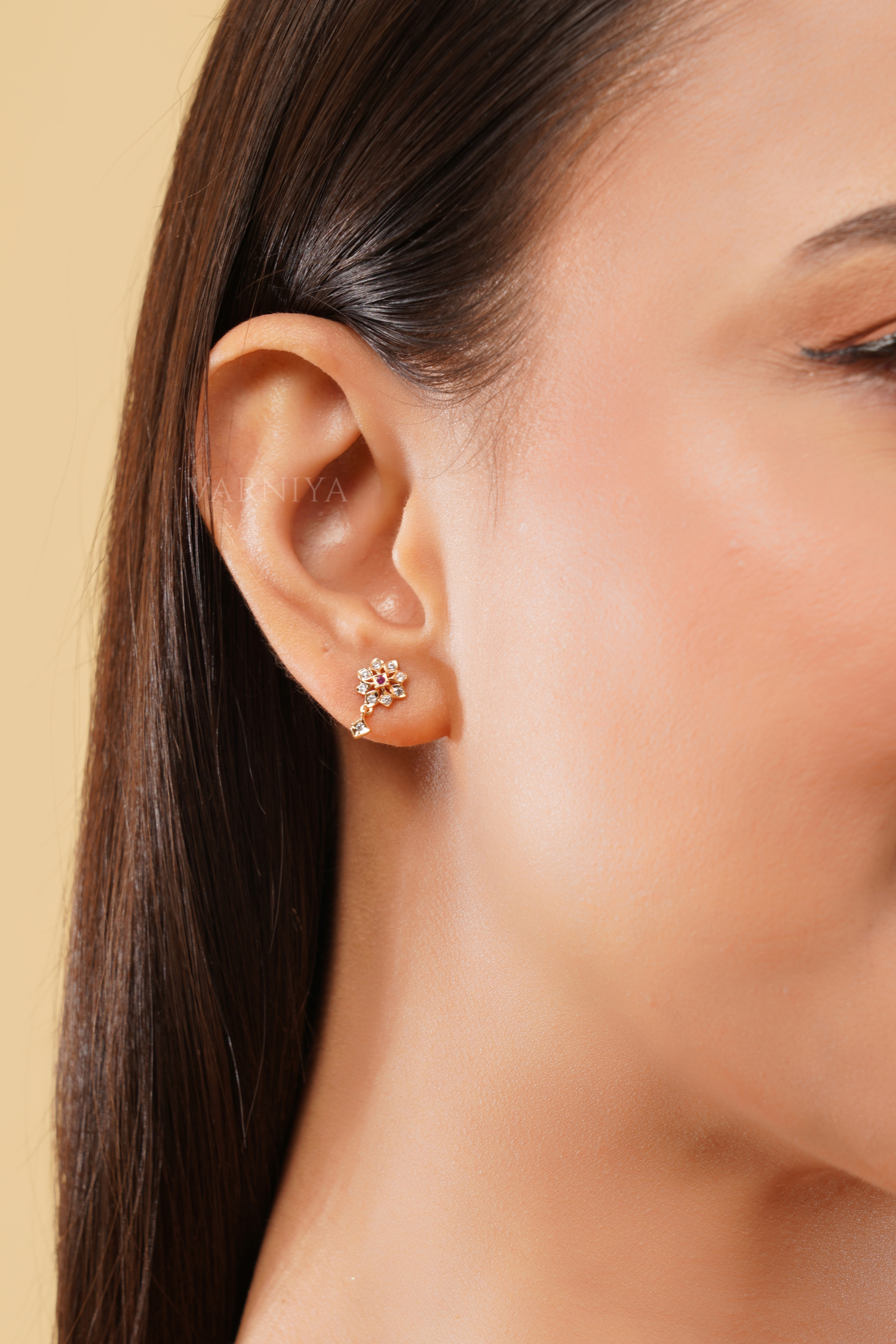 Traditional Ruby and Diamond Drop Earrings