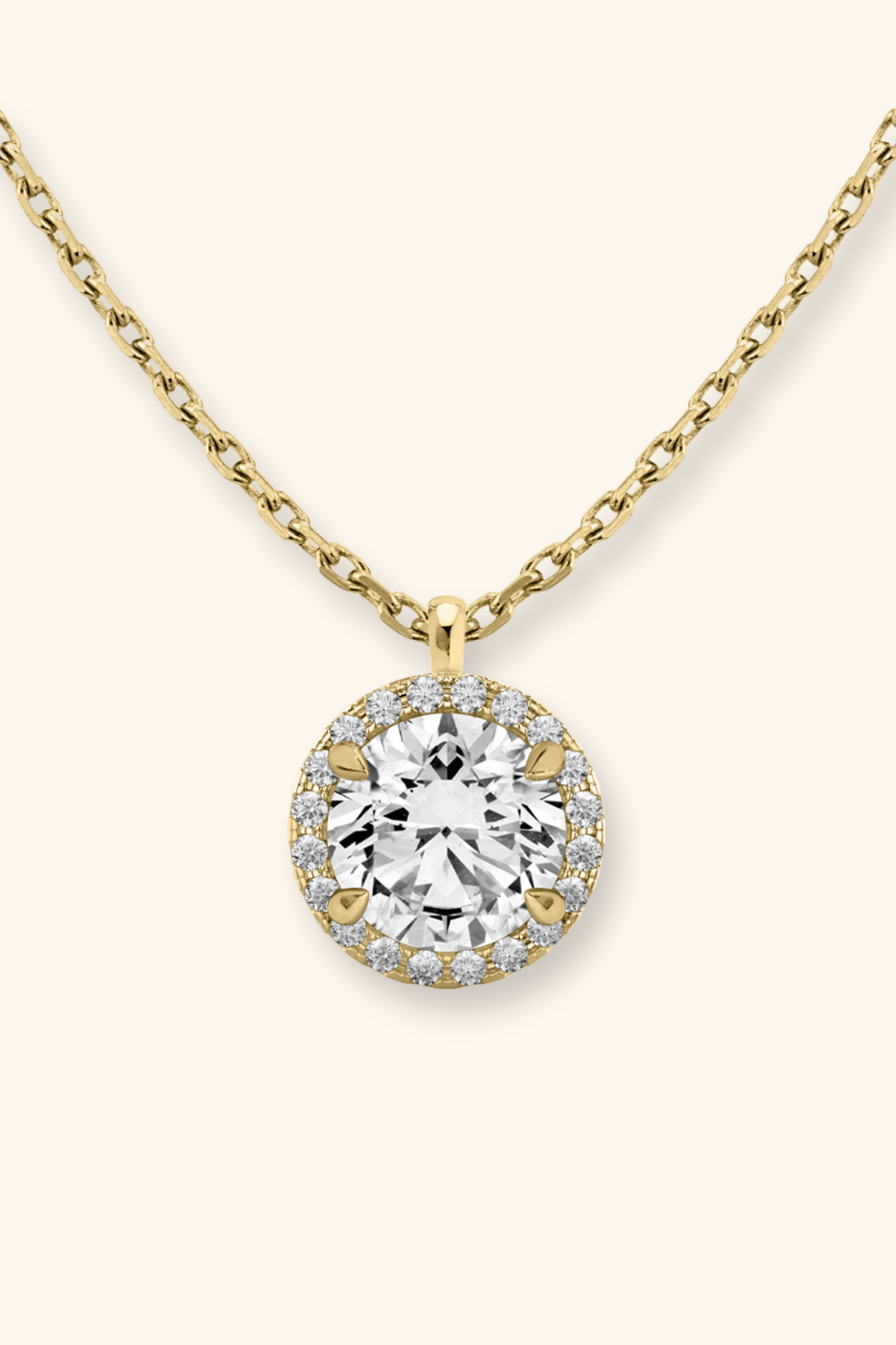 Coralina Halo Round Solitaire Pendant
