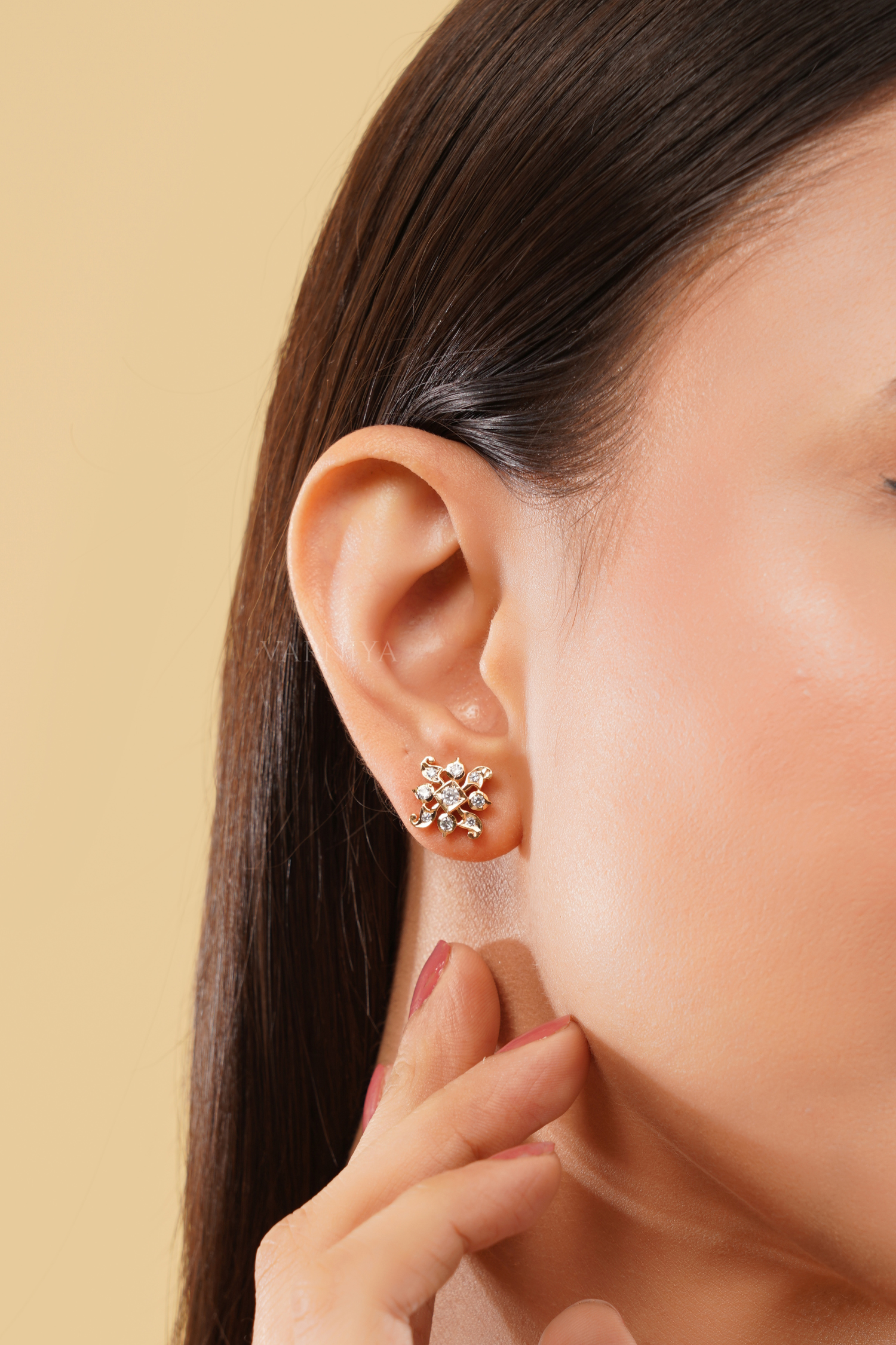 Traditional Regal Square Bloom Earrings