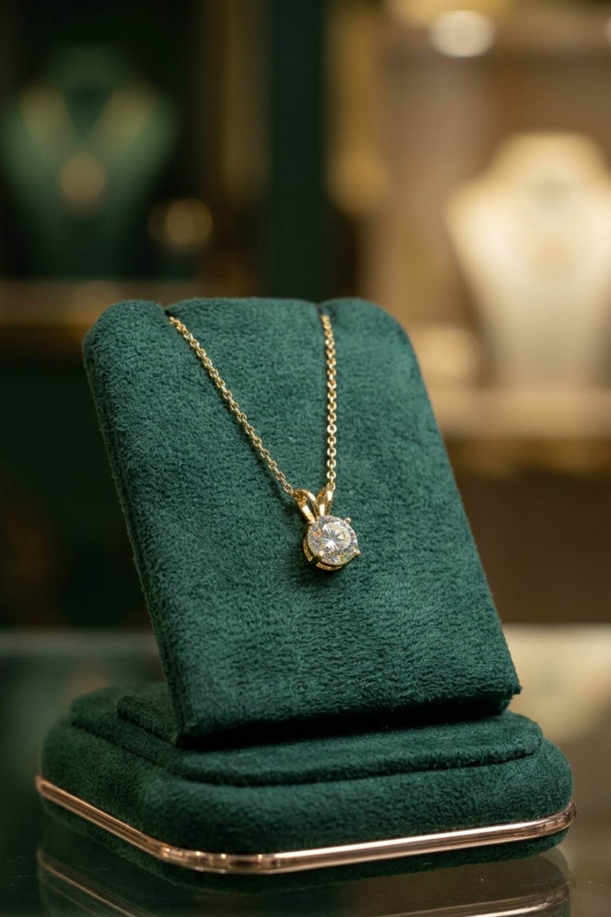 1.52Ct V Bail Round Brilliant Solitaire Pendant