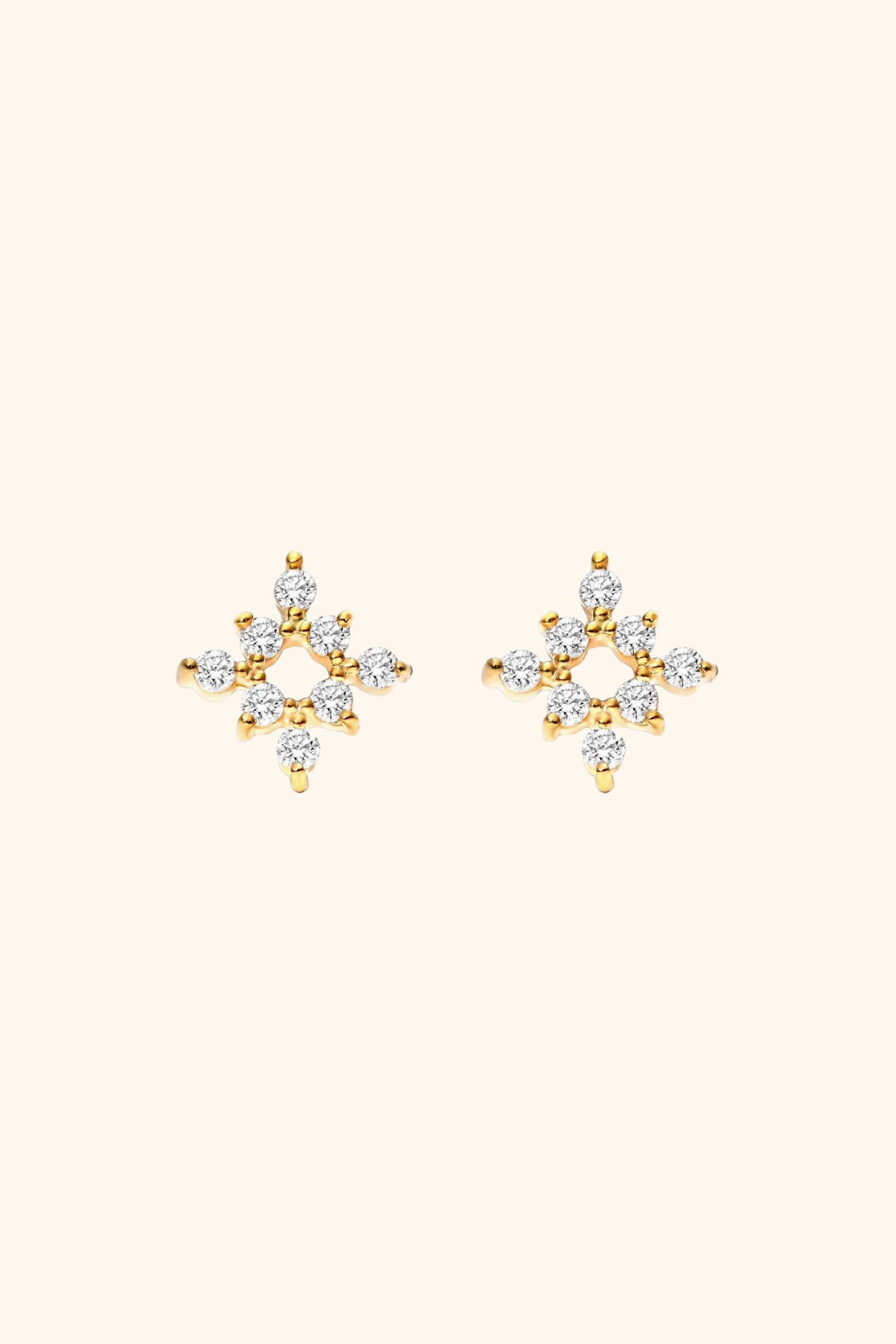 18K Gold Plated Freya Diamond Earrings