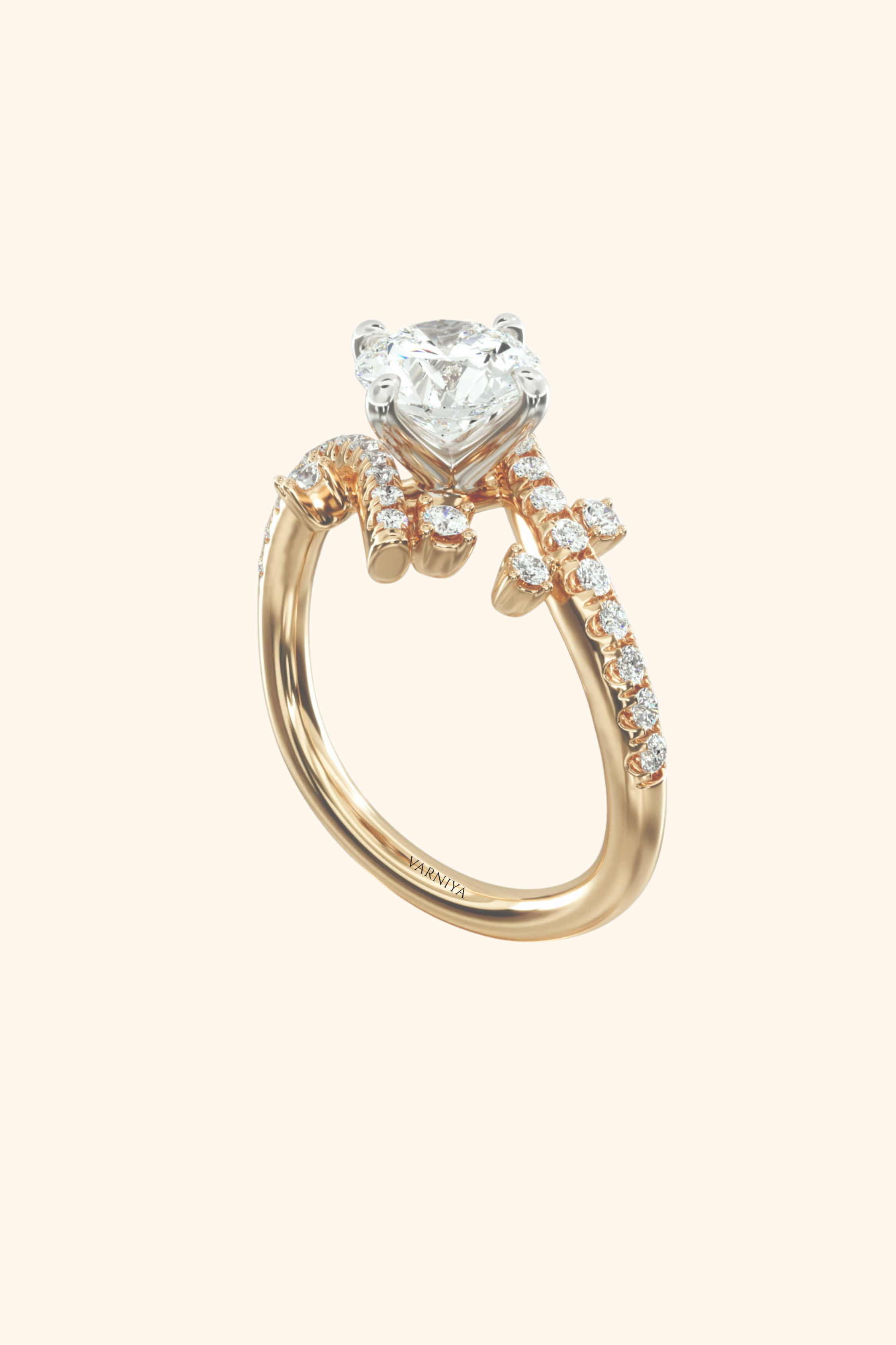 Floralie Twisted Pavé Ring