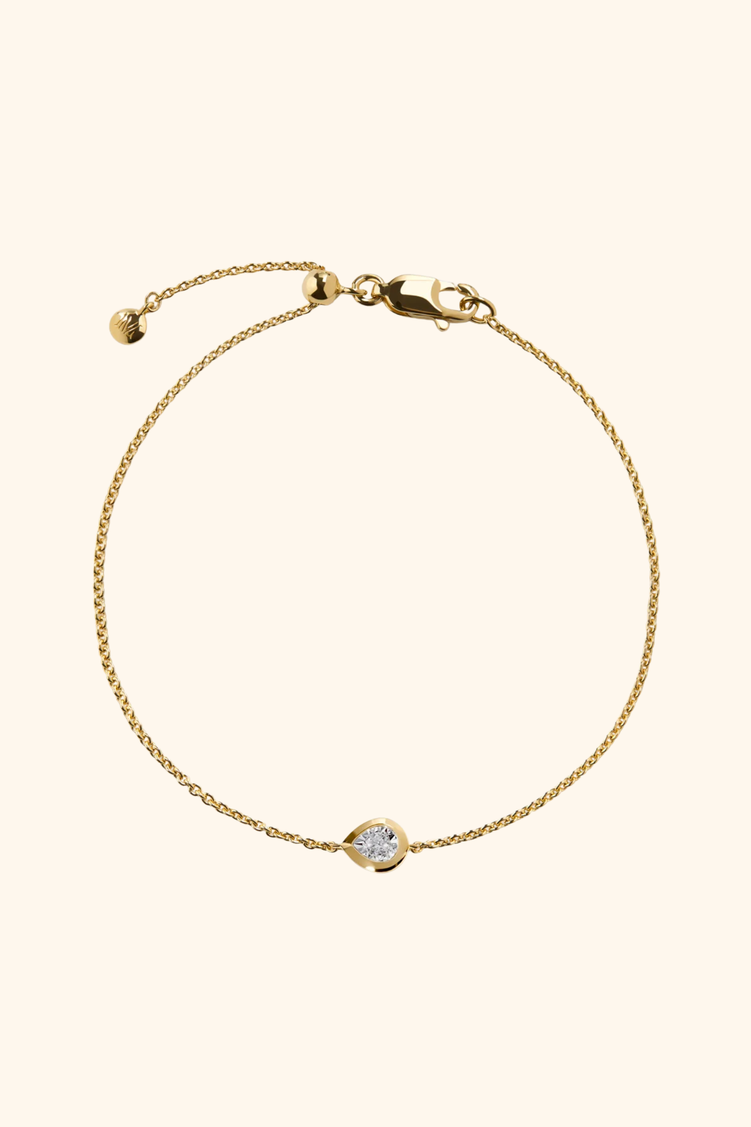 Bezel Set Pear Shaped Bracelet