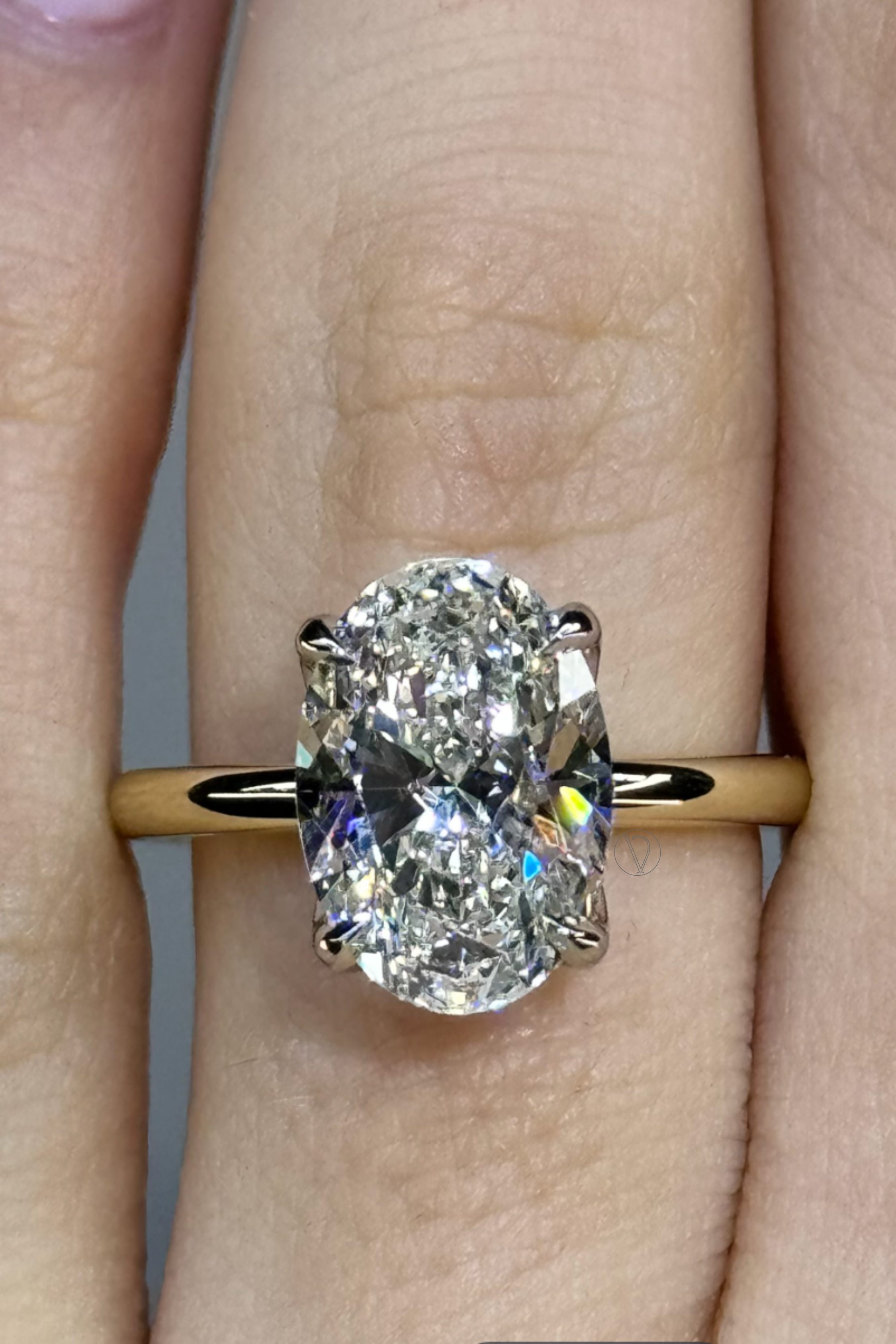 Lilian Oval Solitaire Halo Ring