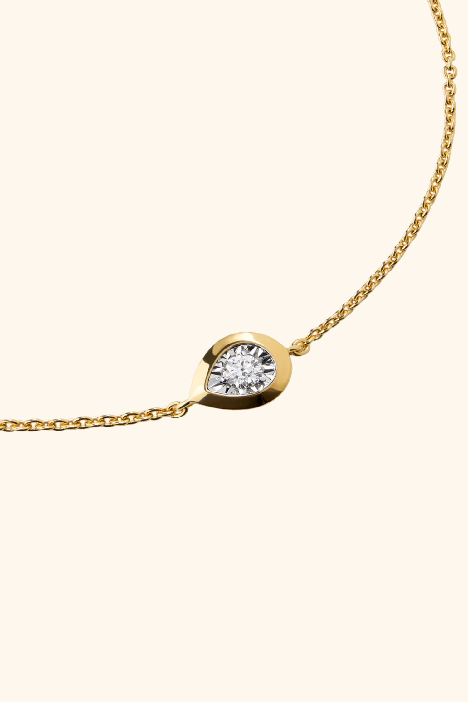 Bezel Set Pear Shaped Bracelet