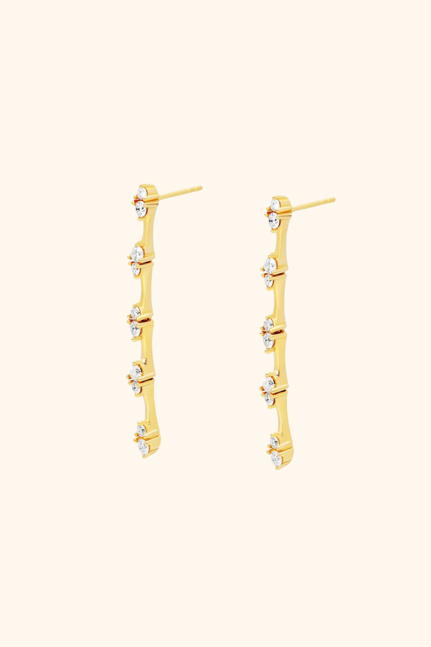 18K Gold Plated Maja Diamond Earrings