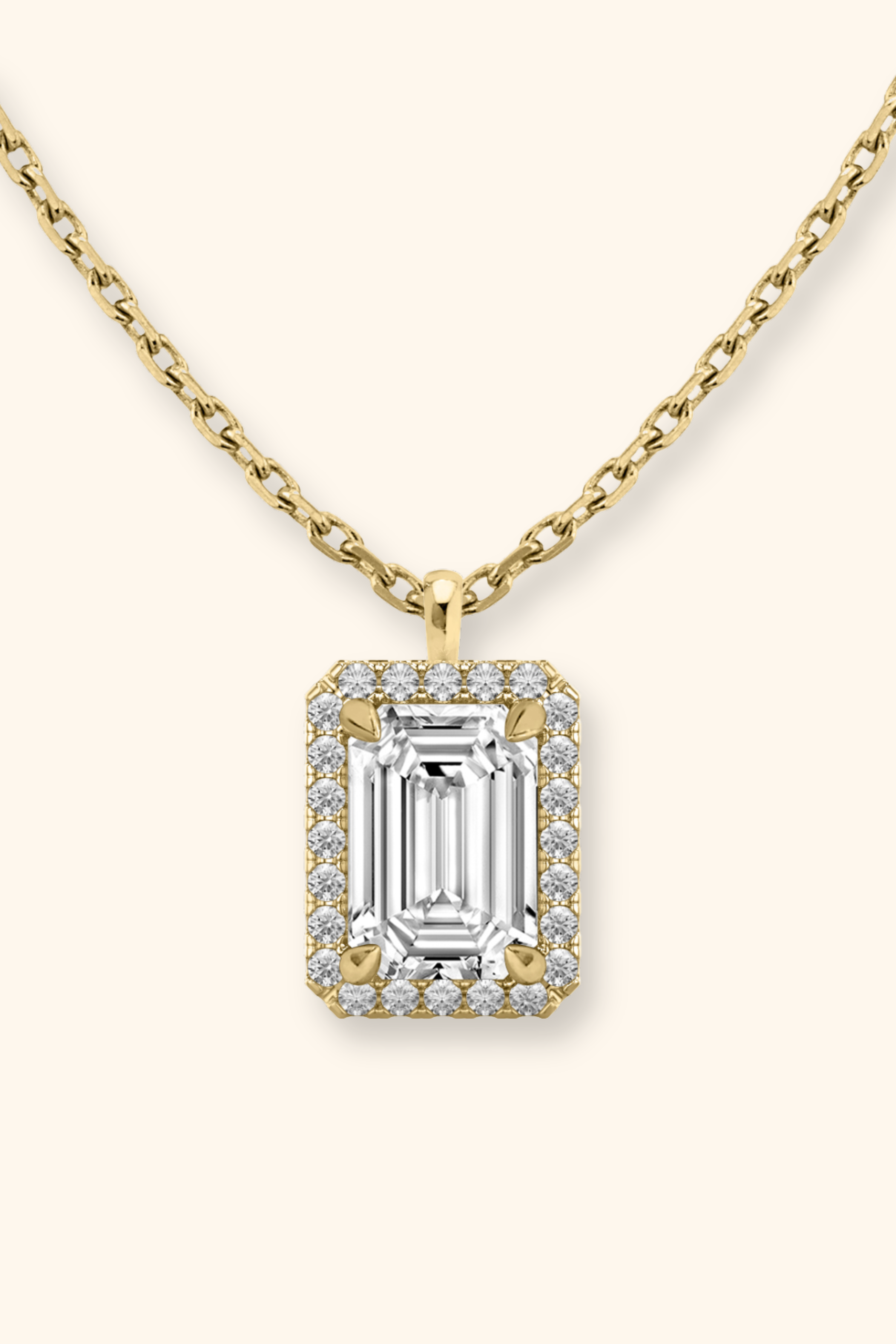 Coralina Halo Emerald Solitaire Pendant