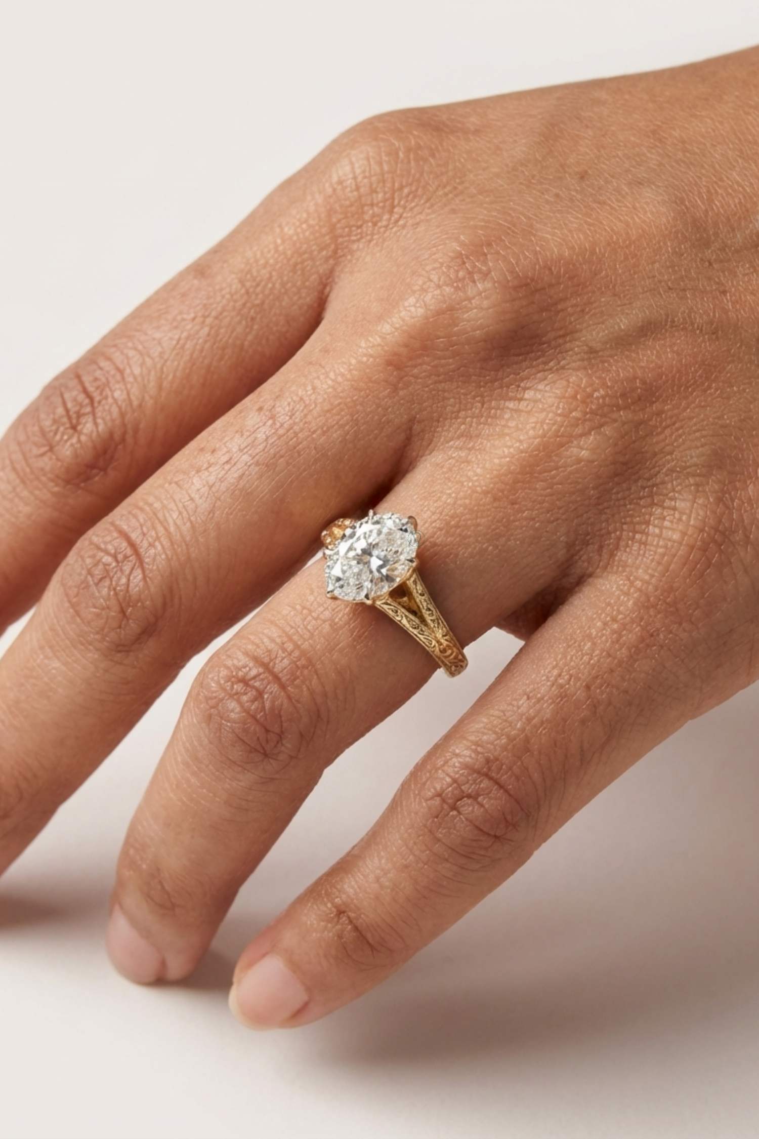 3.04 Ct Glory Vintage Oval Engagement Ring in Ring Size 12