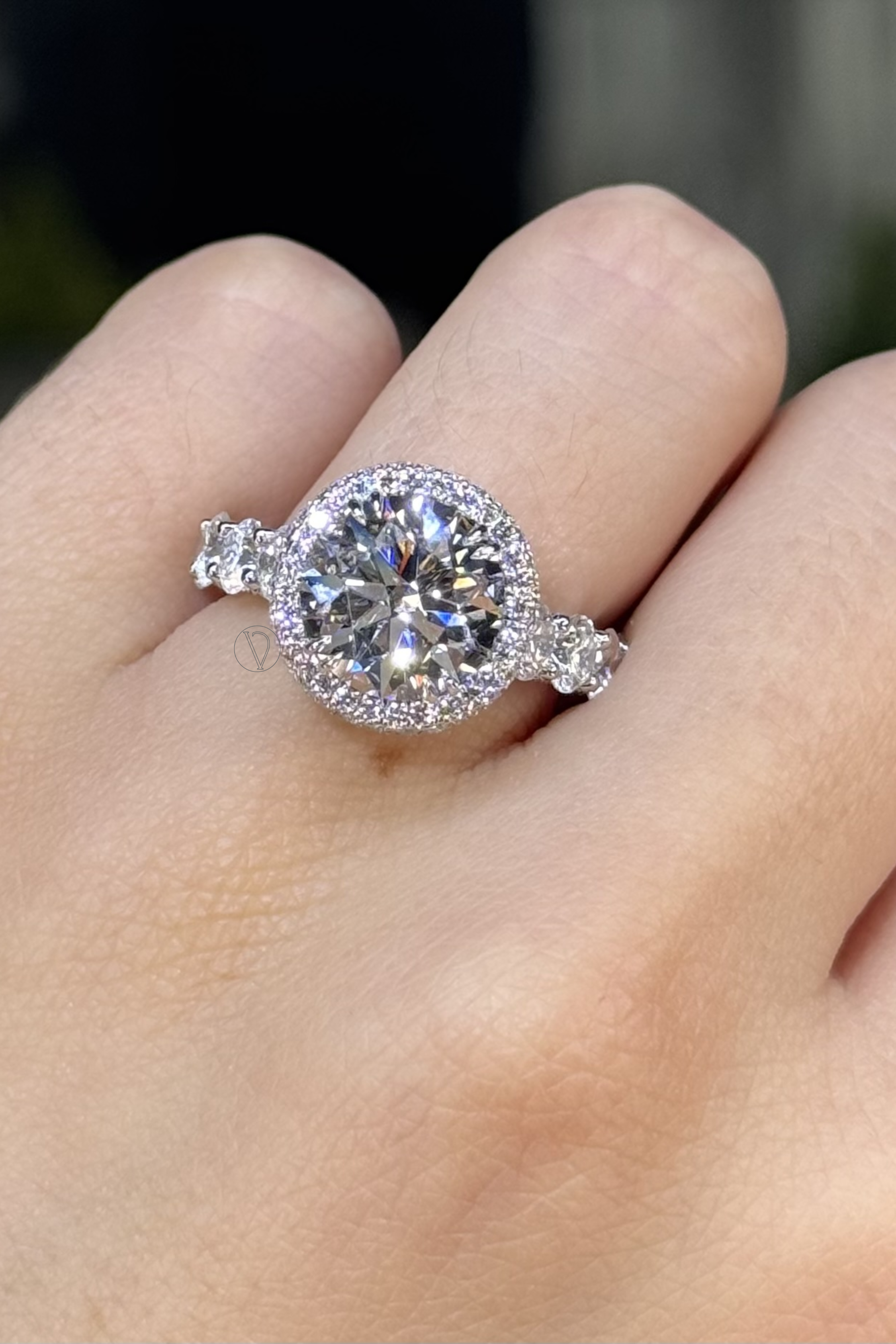 Carla Round Solitaire Half Eternity Ring