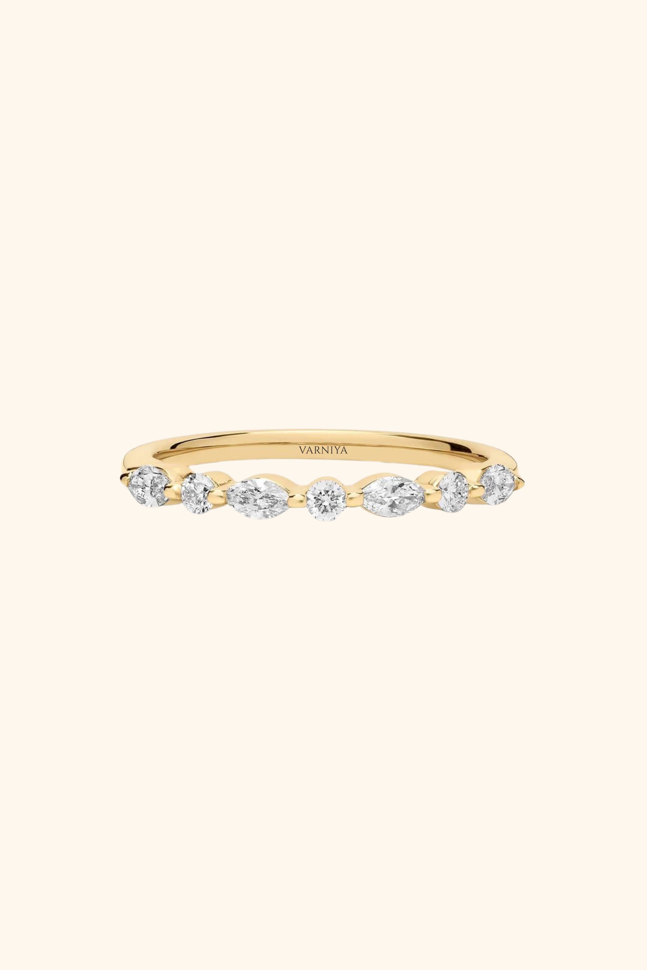 Marquise and Round Half Eternity Band