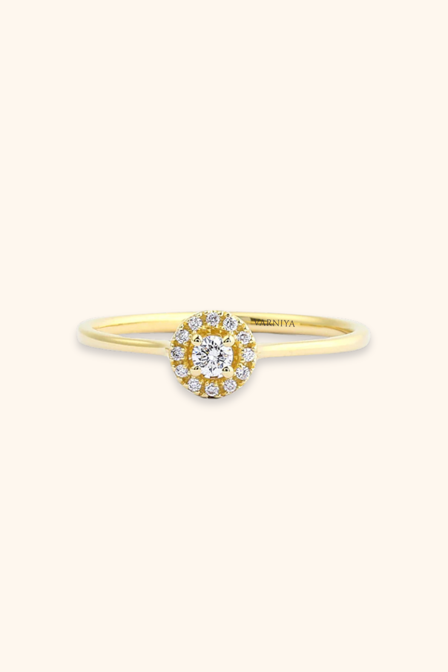Petite Halo Diamond Ring