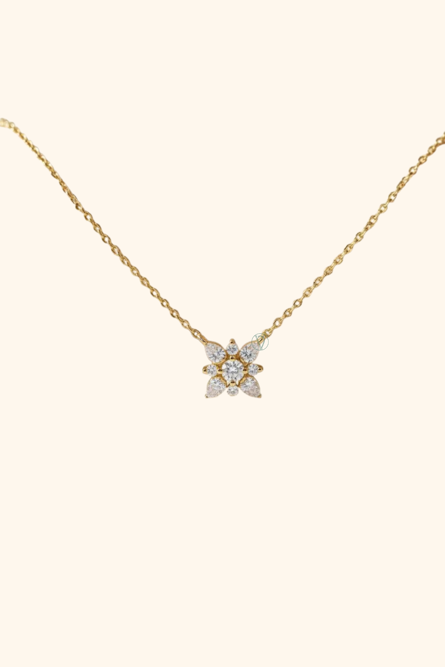 Floral Charm Diamond Pendant