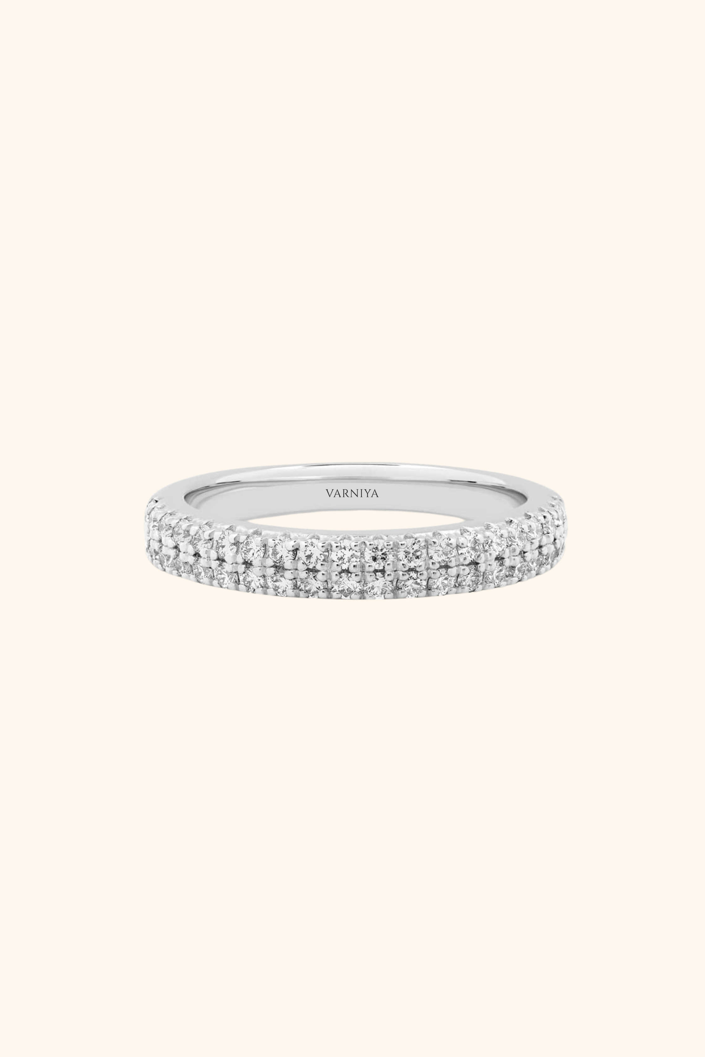 Double Row Pavé Half Eternity Band
