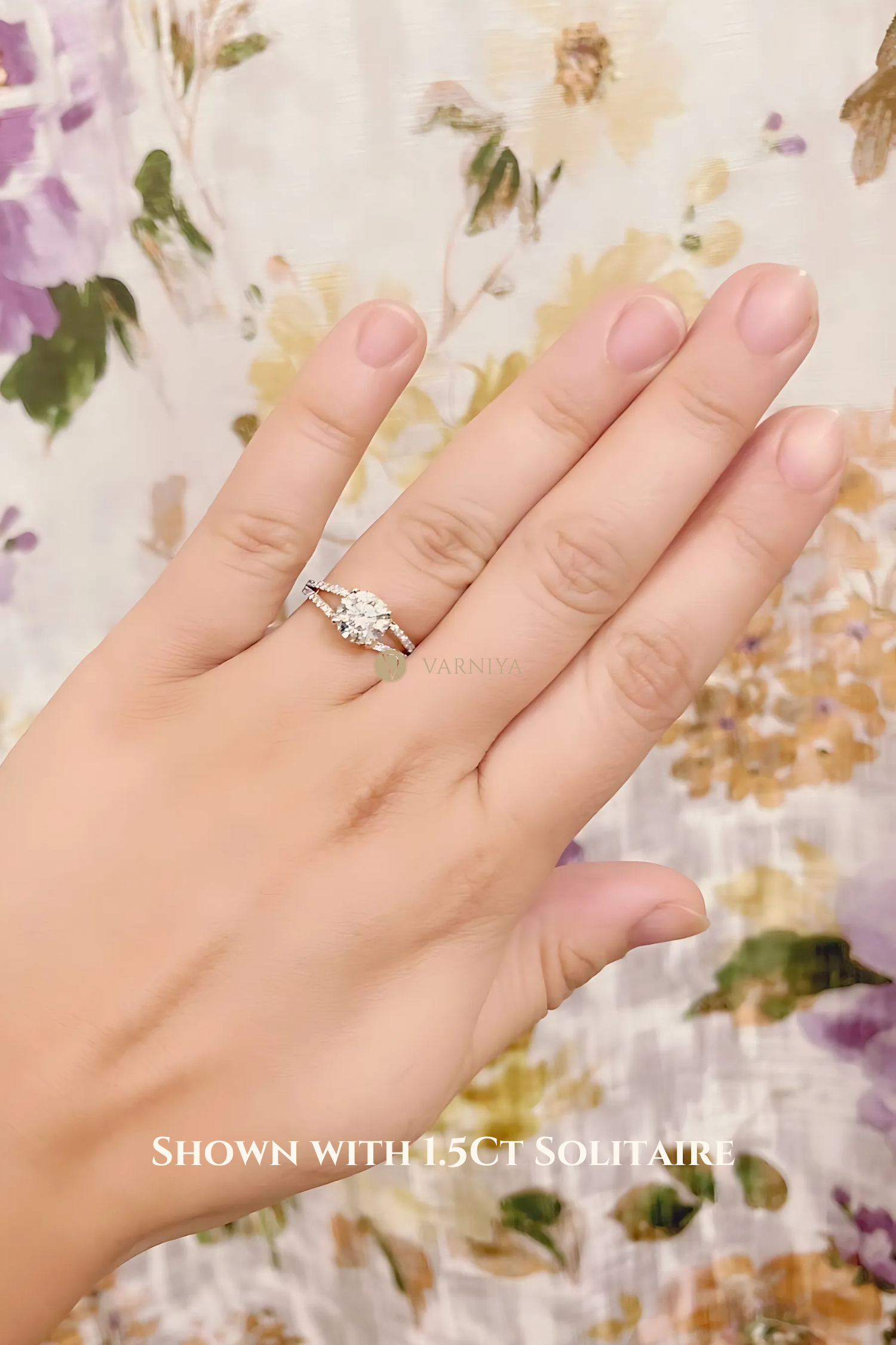 Dulce Halo Round Brilliant Solitaire Pavé Ring