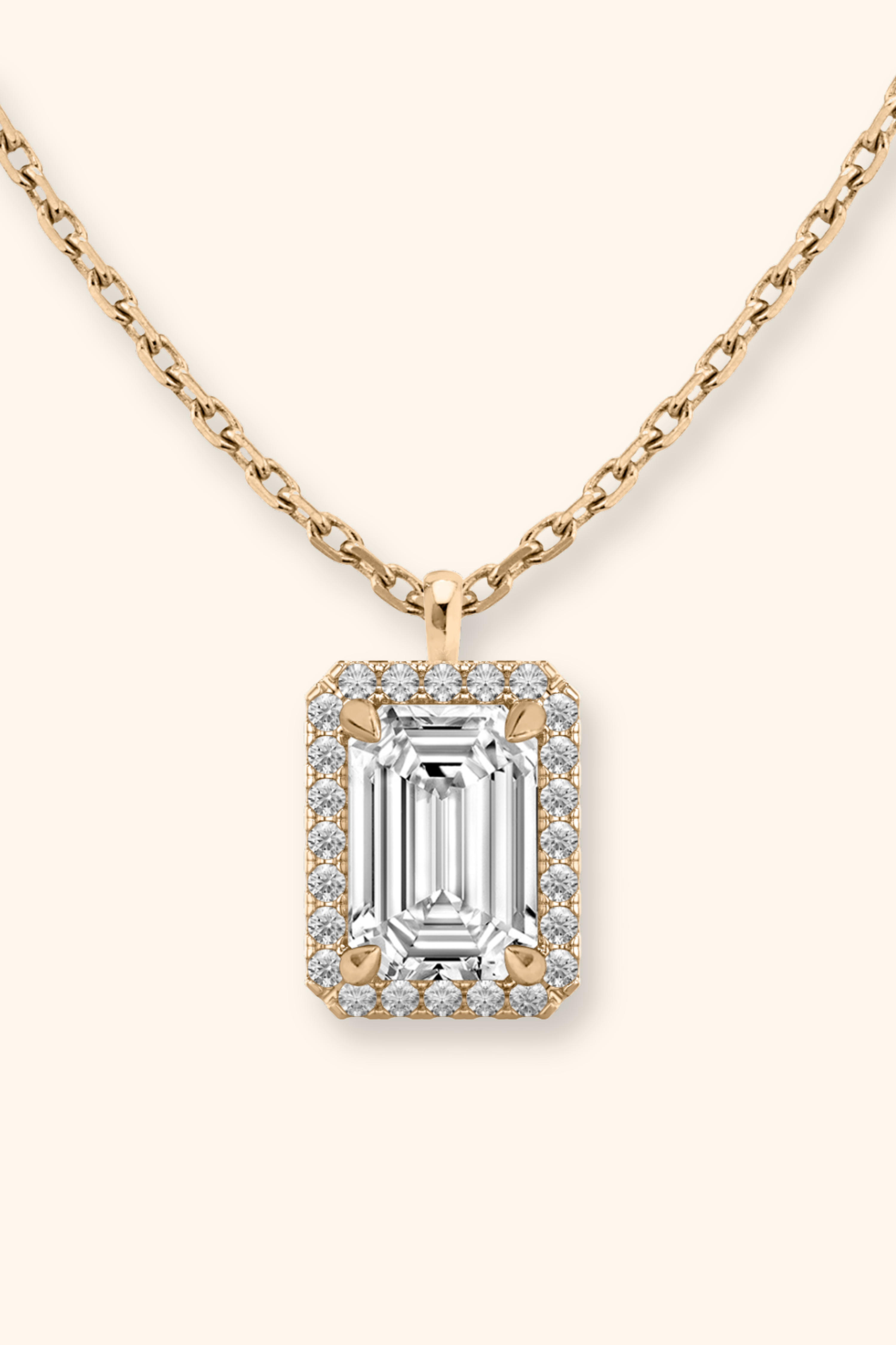 Coralina Halo Emerald Solitaire Pendant