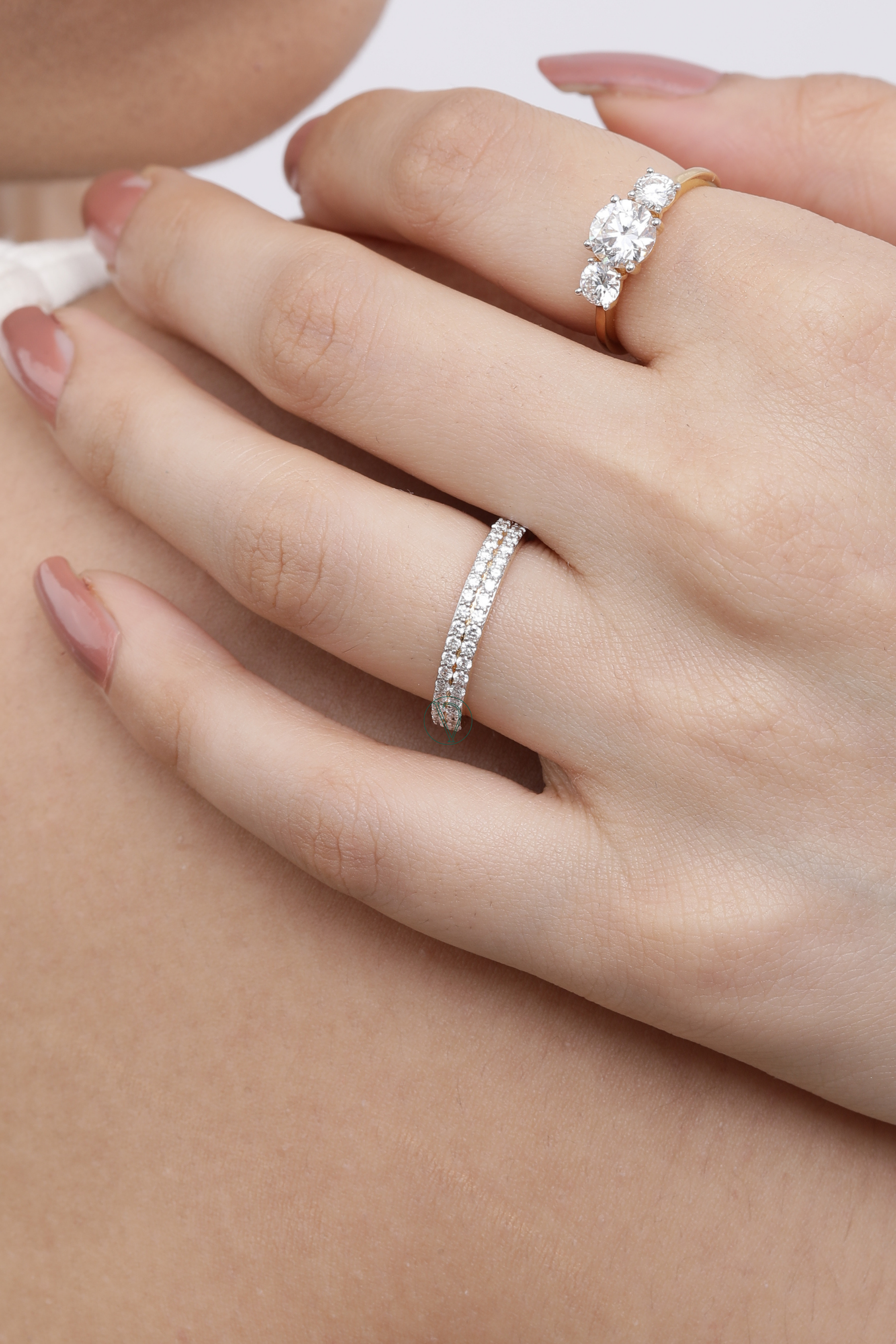 Double Row Pavé Half Eternity Band