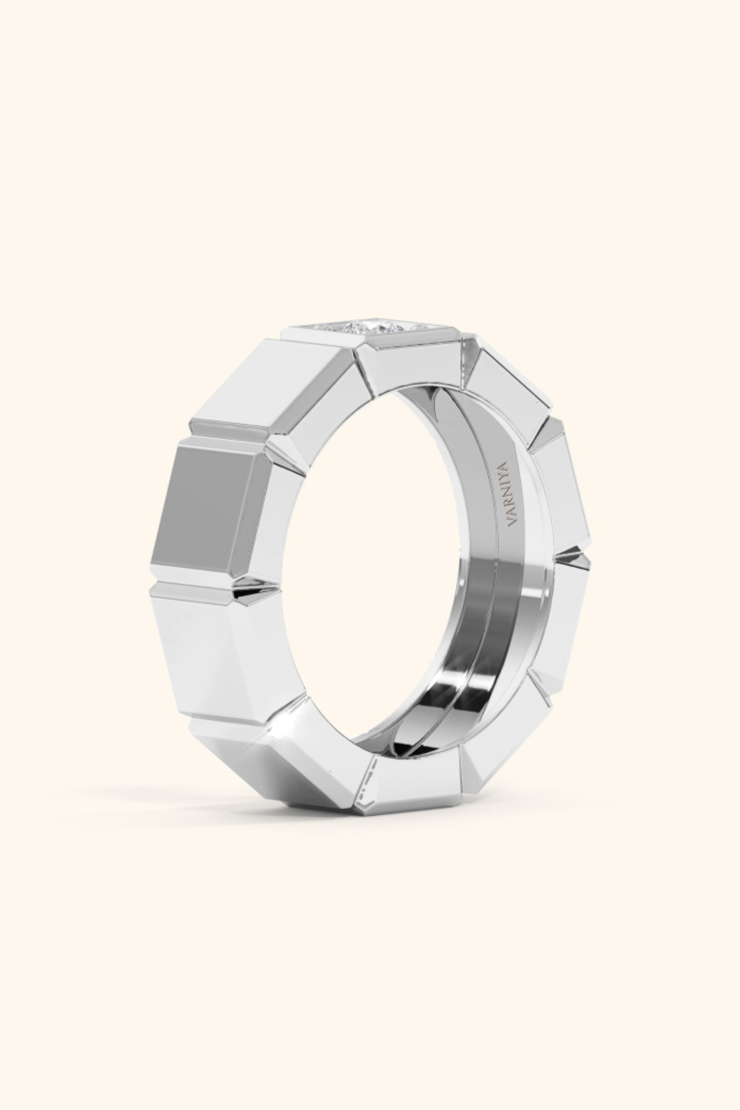 Honor Band with Round Solitaire