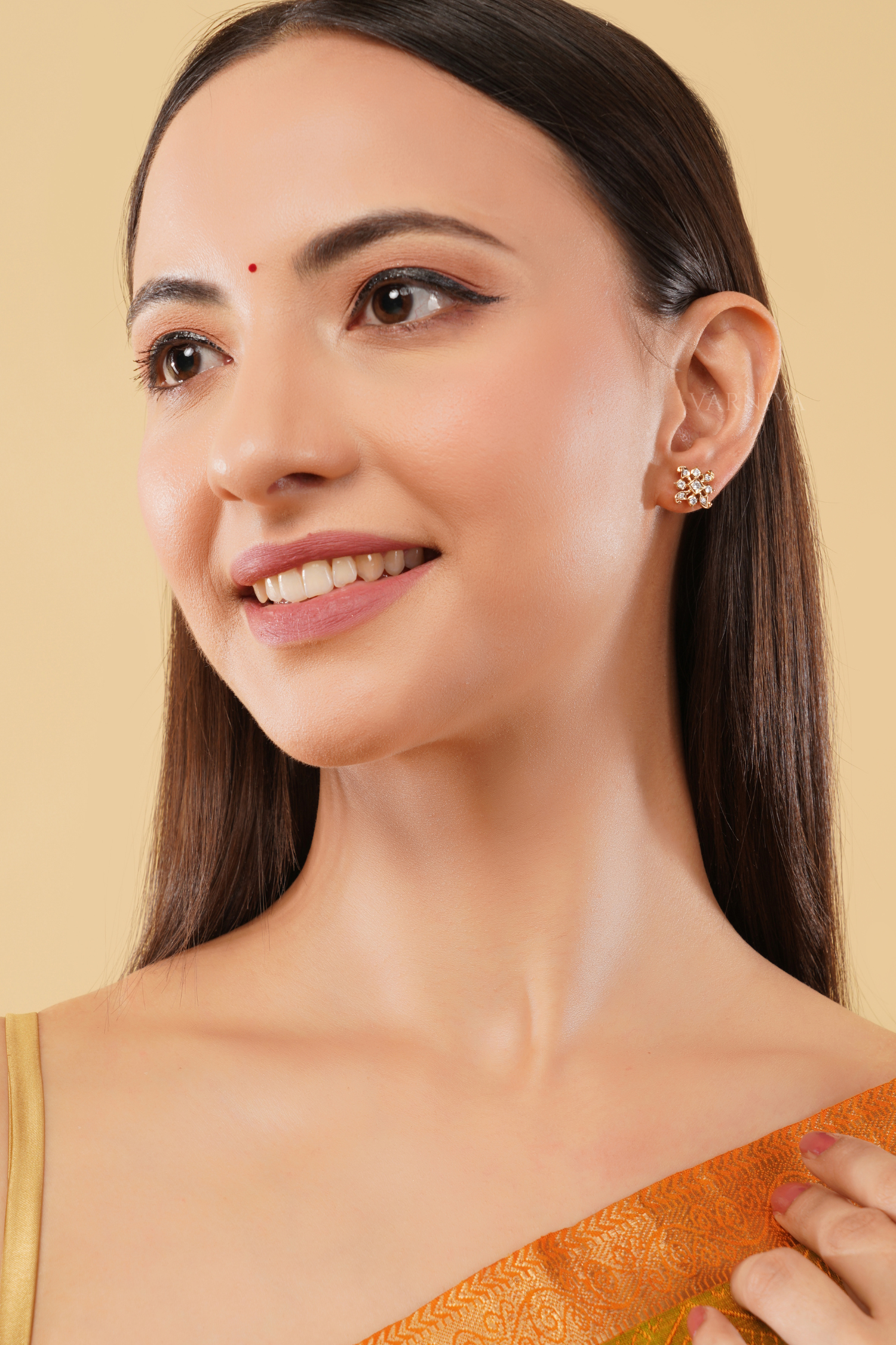 Traditional Regal Square Bloom Earrings