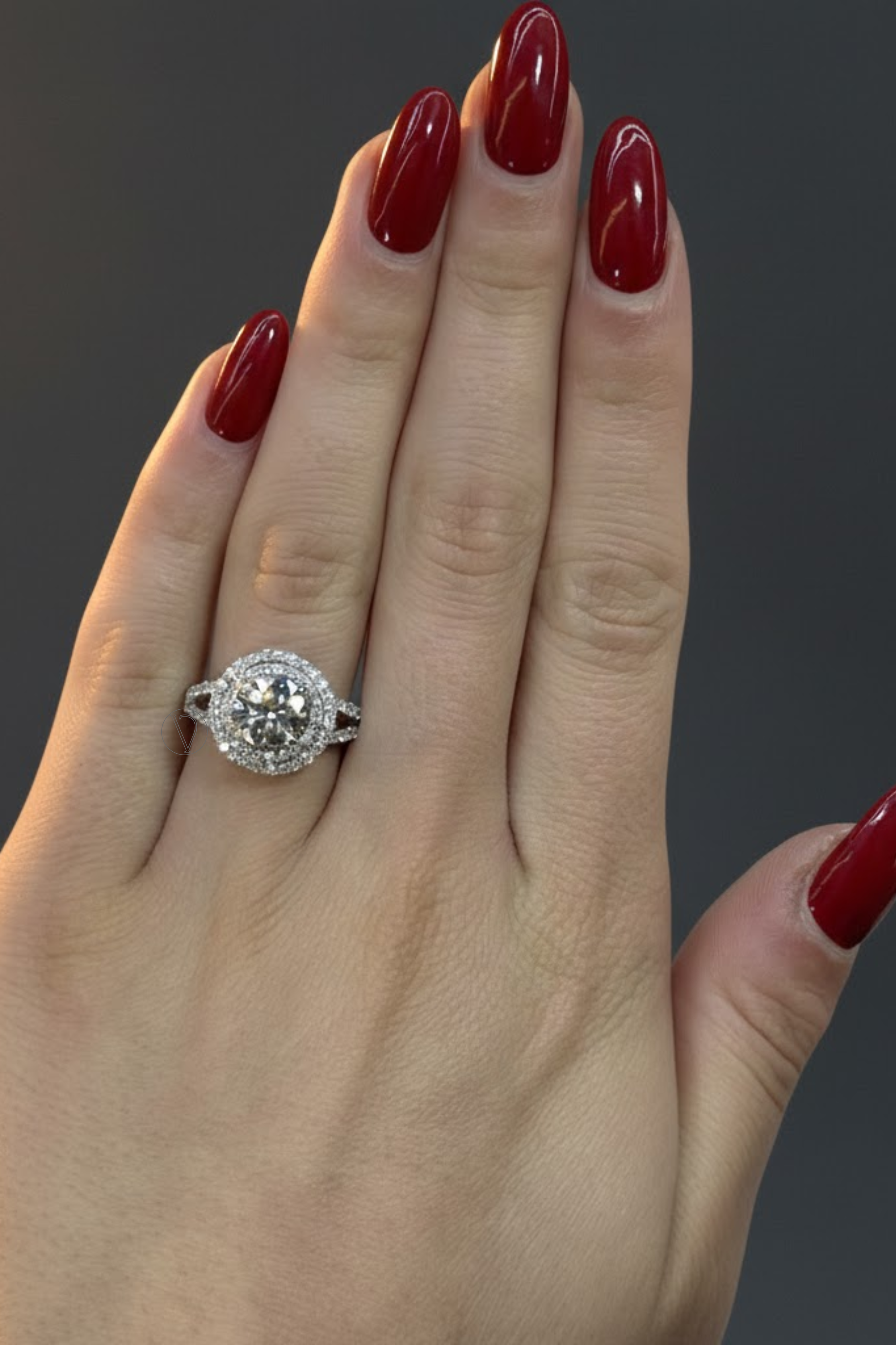 Aura Double Halo Split Band Ring