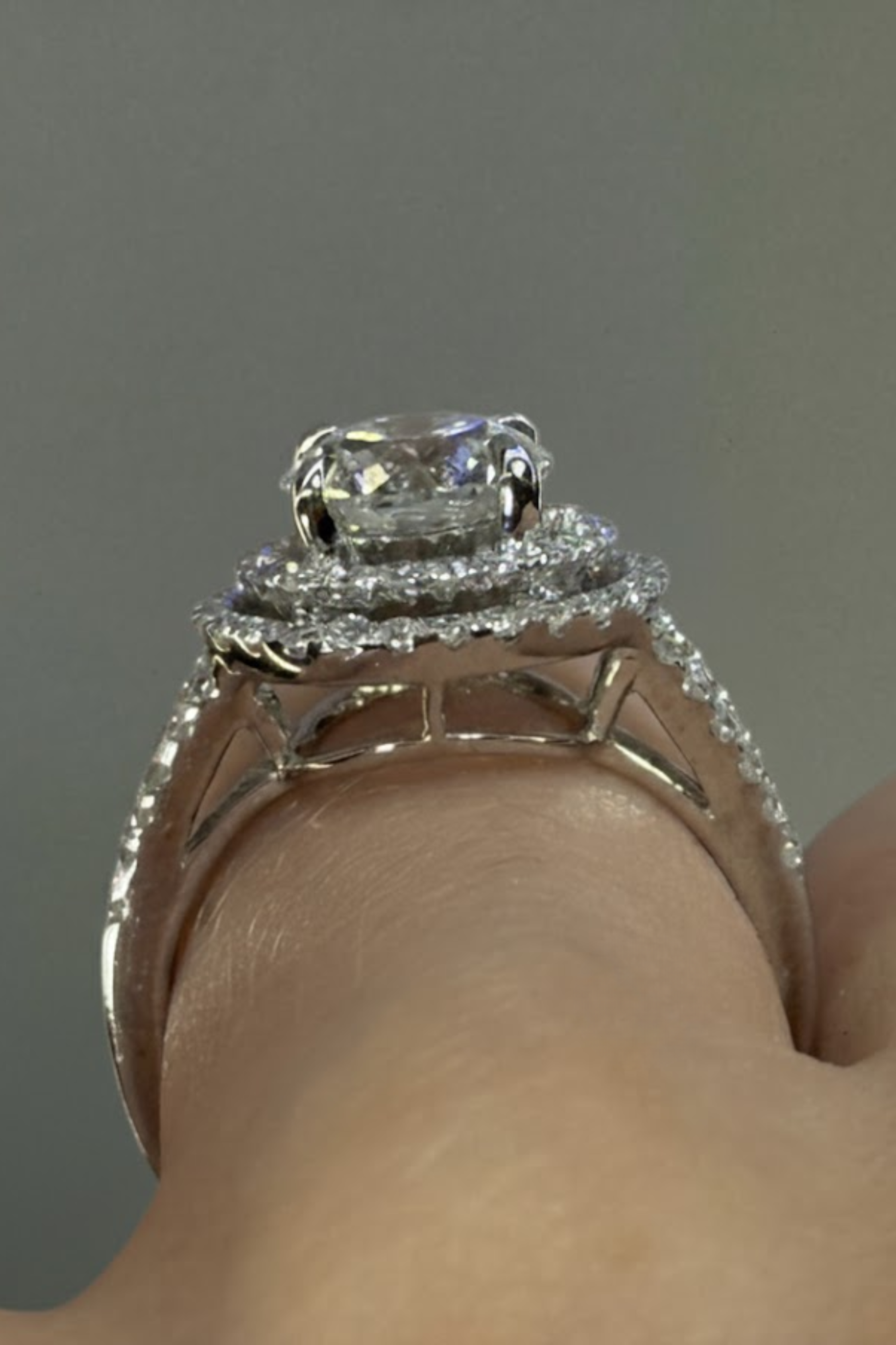 Aura Double Halo Split Band Ring